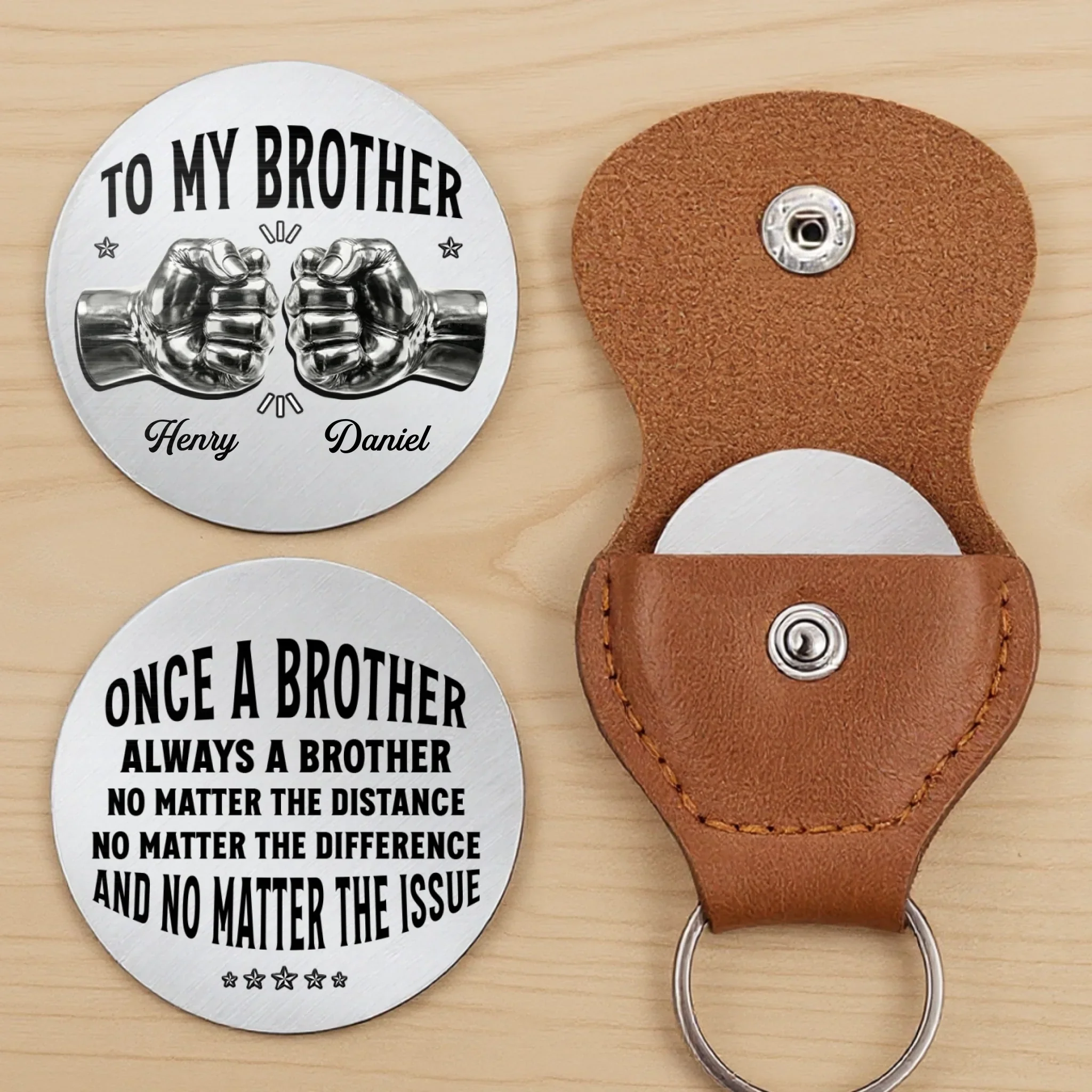 Custom Pocket Hug - Personalized Birthday Gifts For Brothers - Always Here For You - Image 3