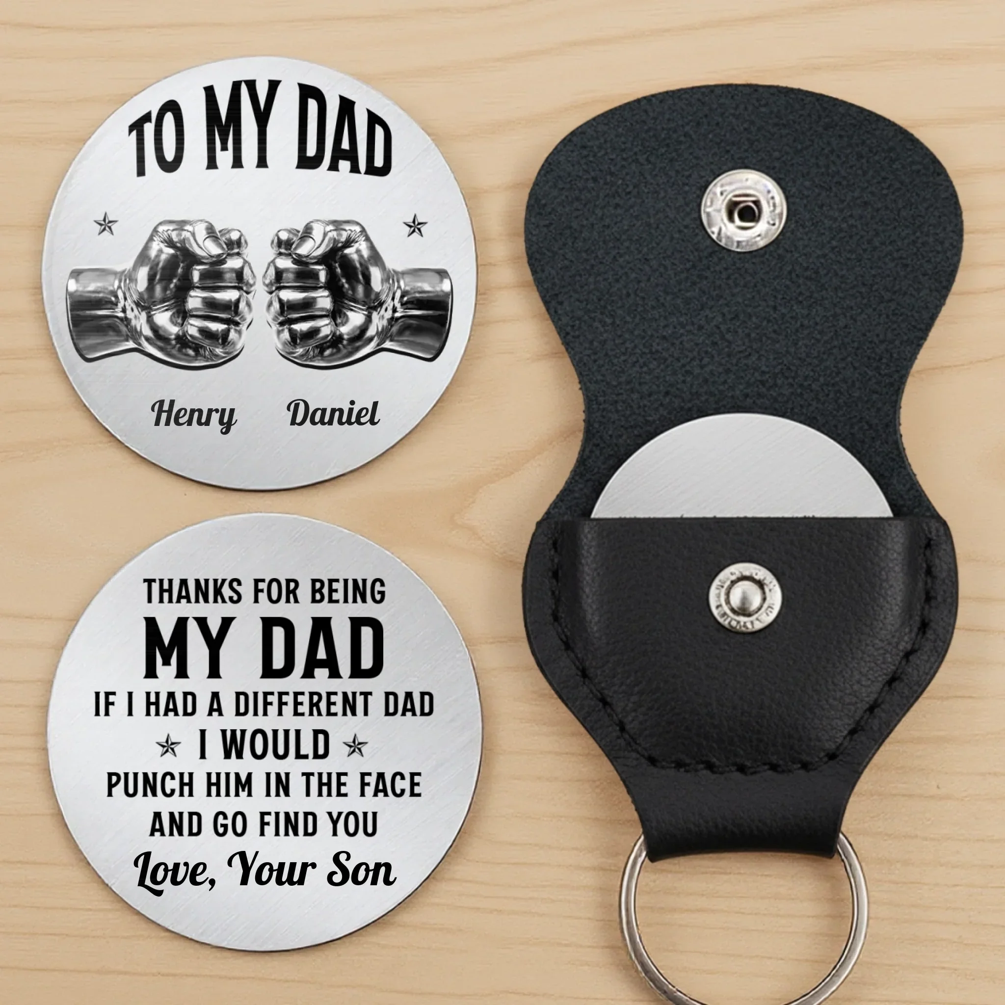 Custom Pocket Hug - Personalized Birthday Gifts For Dad - Dad Is My Hero - Image 3