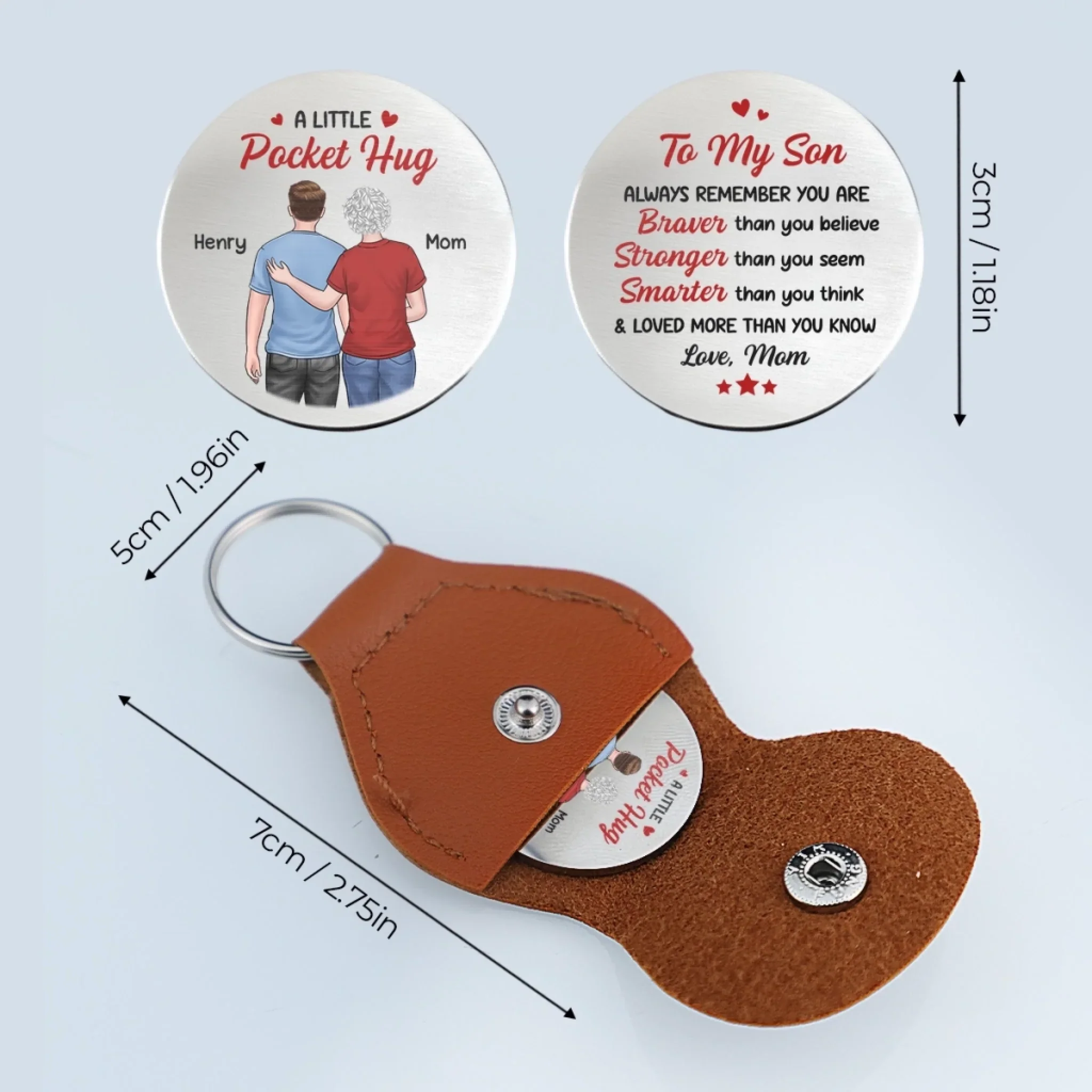 Custom Pocket Hug - Personalized Birthday Gifts For Mom, Dad, Daughter, Son - A Tiny Hug For You - Image 6
