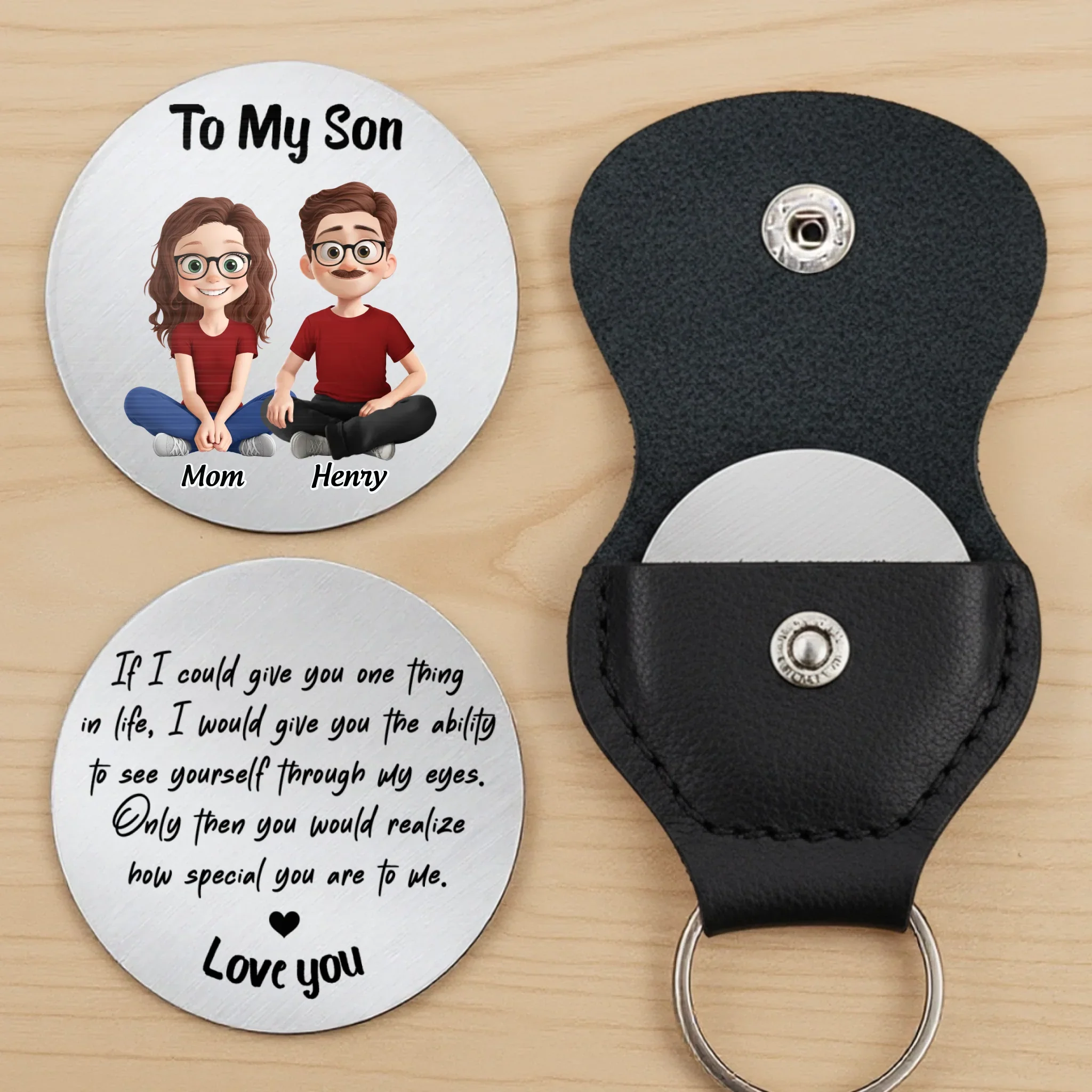Custom Pocket Hug - Personalized Birthday Gifts For Mom, Dad, Son - A Piece Of My Heart - Image 3