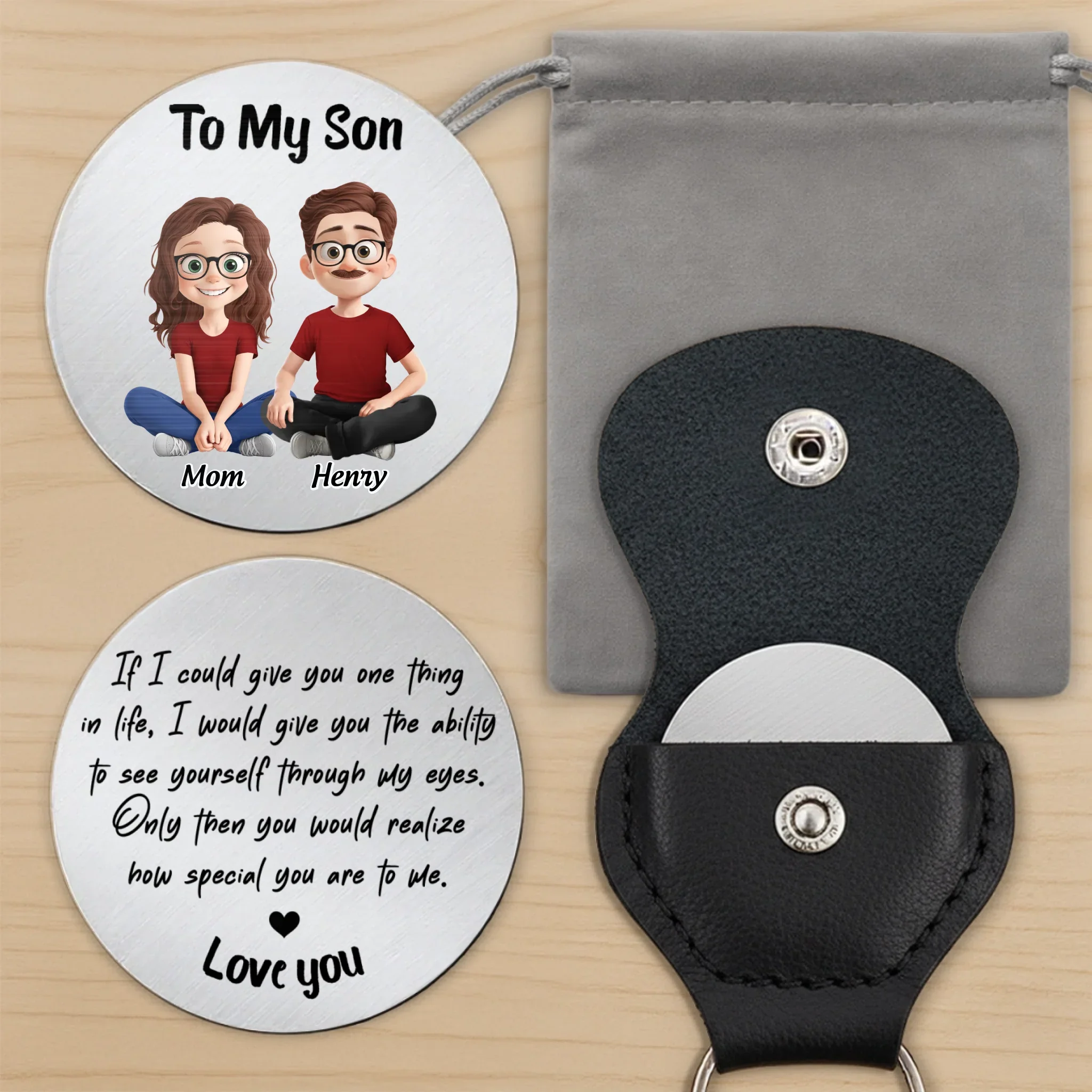 Custom Pocket Hug - Personalized Birthday Gifts For Mom, Dad, Son - A Piece Of My Heart - Image 8