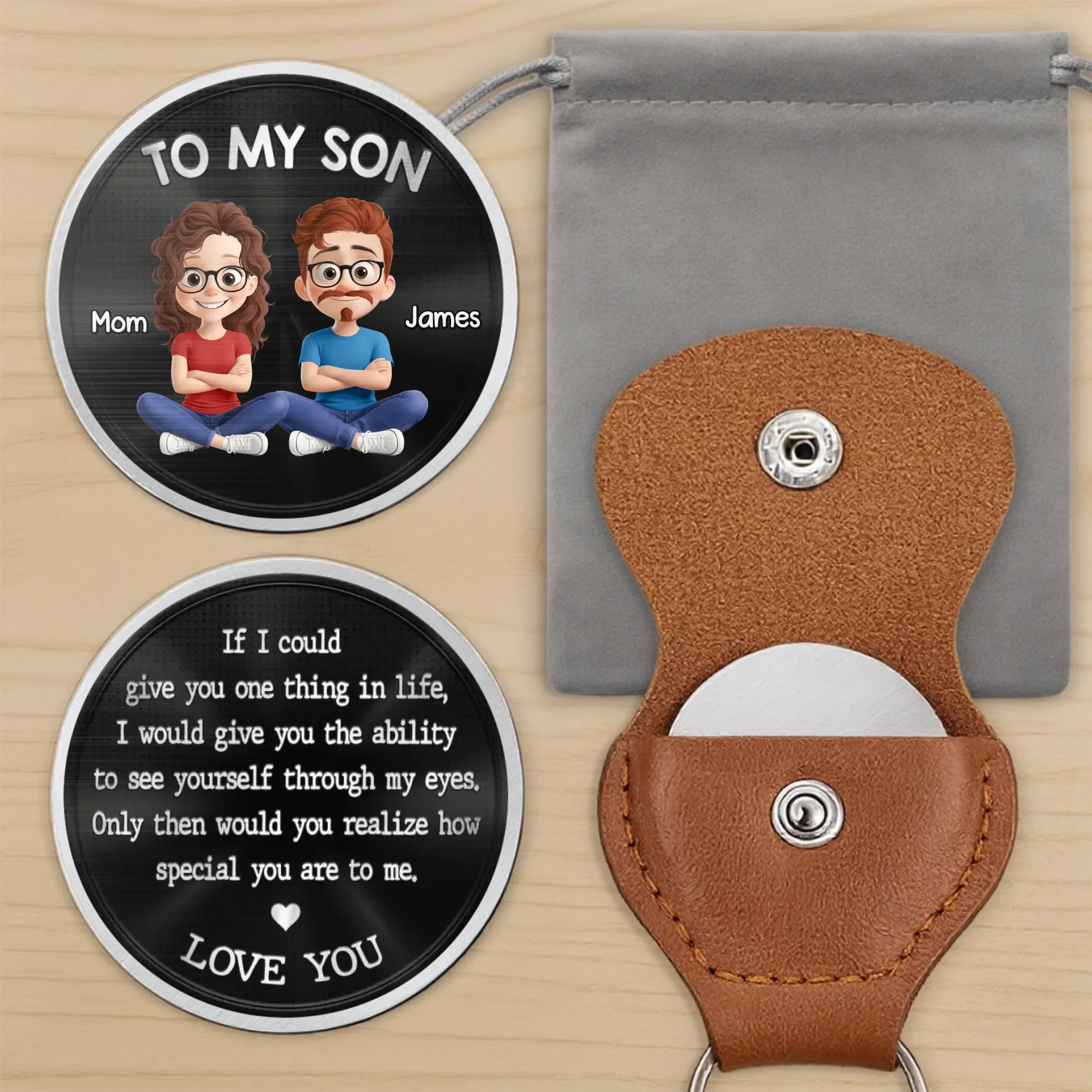 Custom Pocket Hug - Personalized Birthday Gifts For Mom, Son - Always Here For You - Image 5
