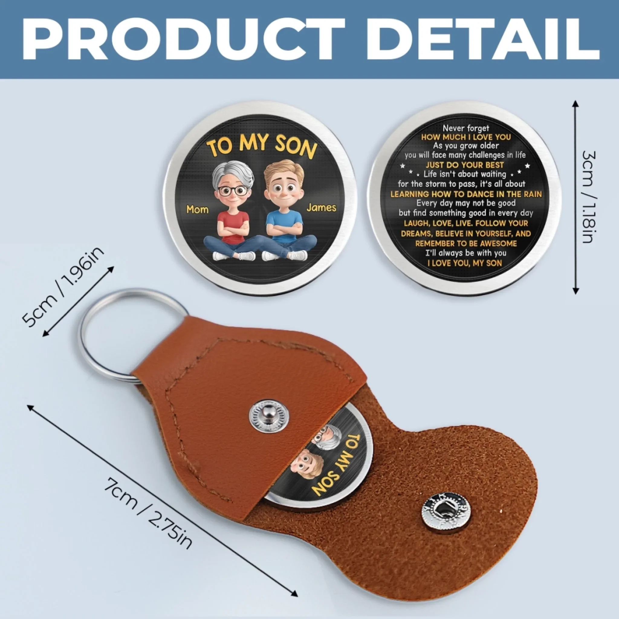 Custom Pocket Hug - Personalized Birthday Gifts For Mom, Son - Always Near You - Image 13