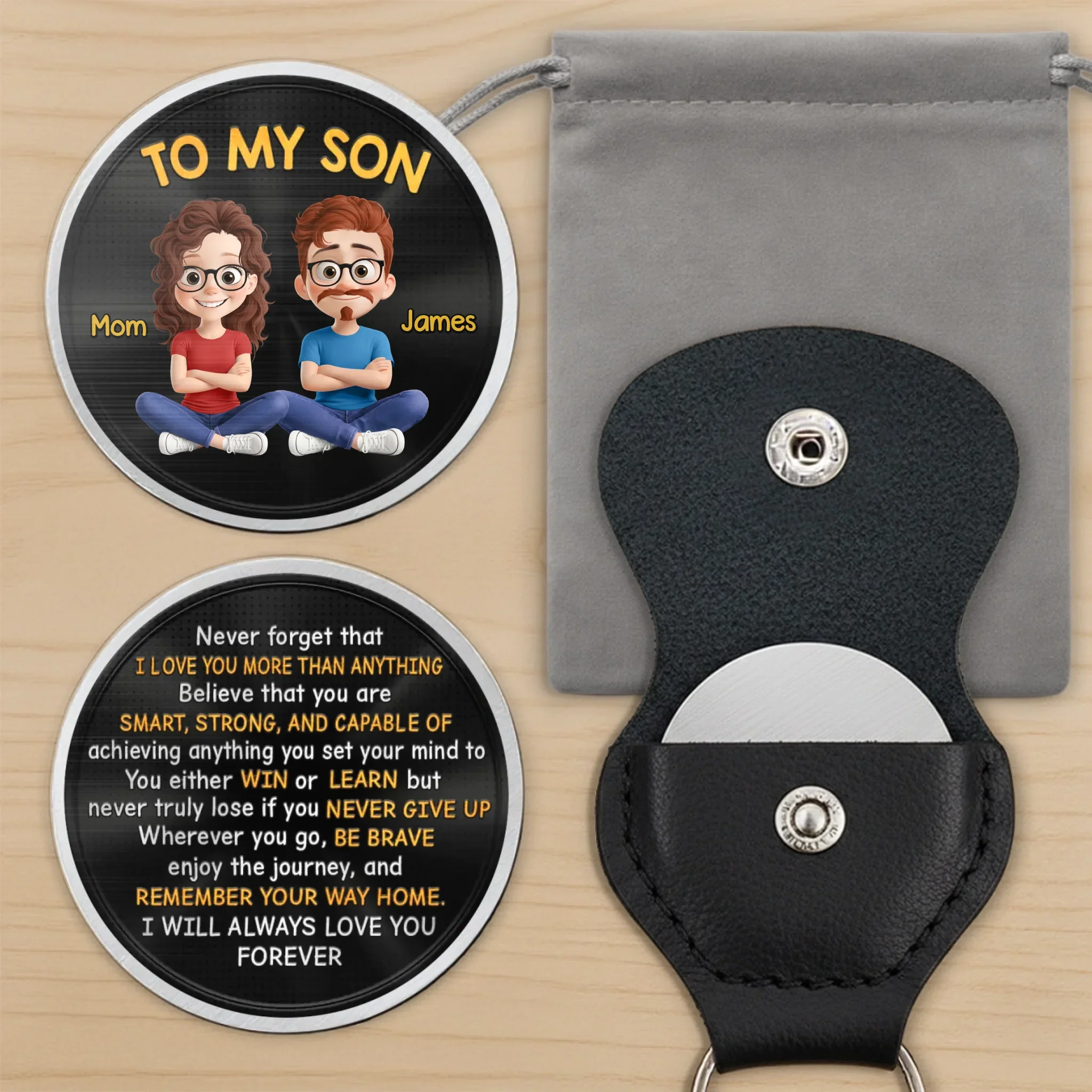 Custom Pocket Hug - Personalized Birthday Gifts For Mom, Son - Forever Your Little Boy - Image 6