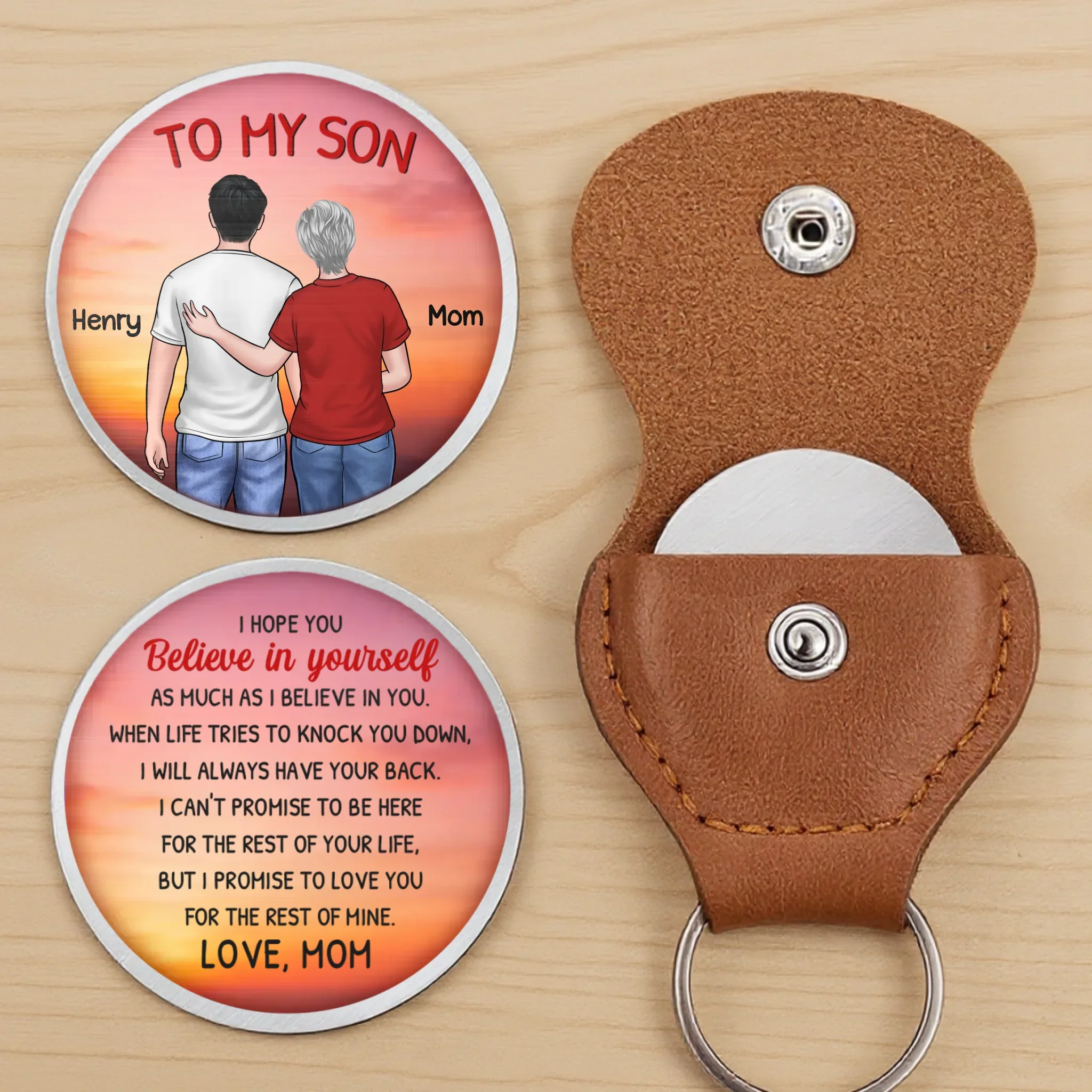 Custom Pocket Hug - Personalized Birthday Gifts For Mom, Son - My Son My Strength - Image 3