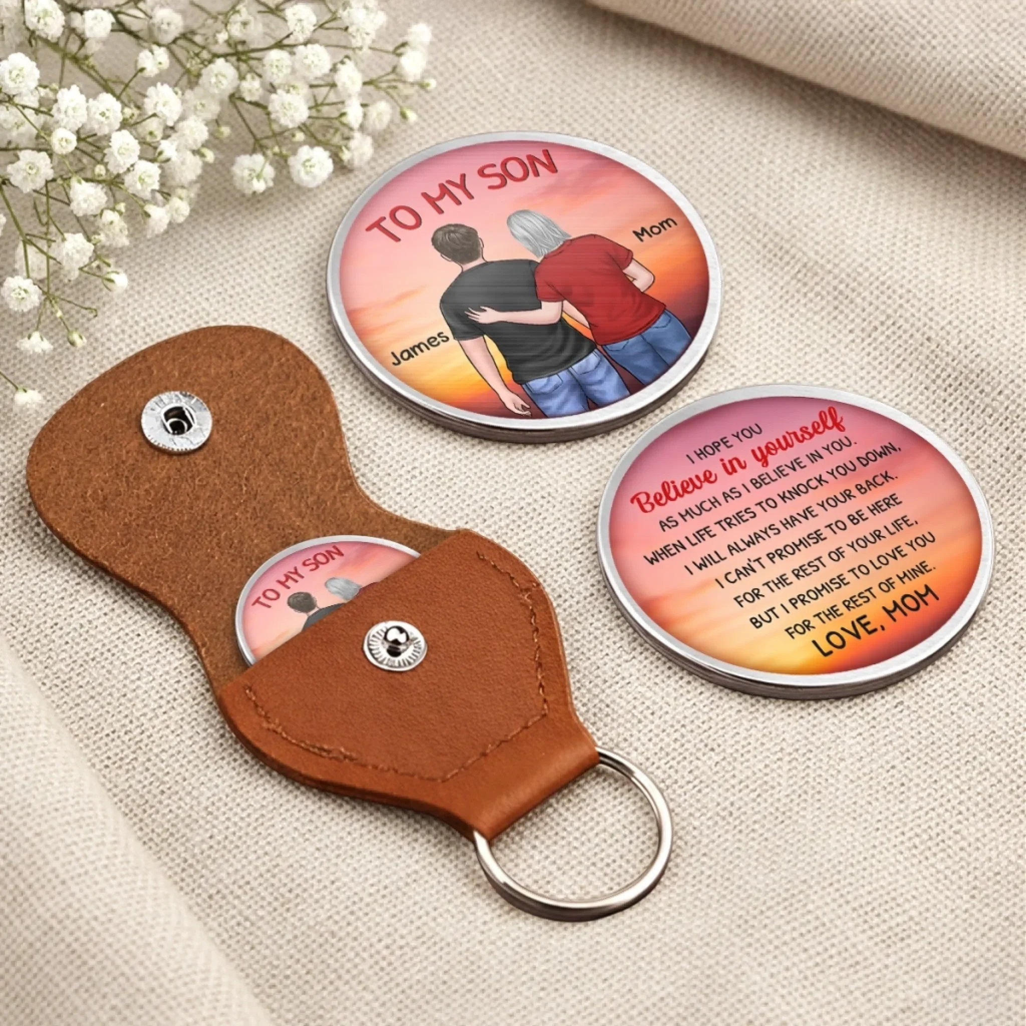 Custom Pocket Hug - Personalized Birthday Gifts For Mom, Son - My Son My Strength - Image 7