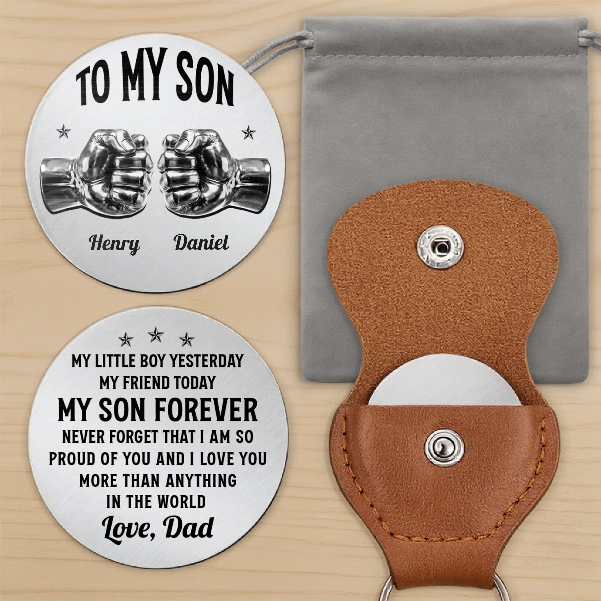 Custom Pocket Hug - Personalized Birthday Gifts For Son - My Little Boy Yesterday, My Friend Today - Image 10