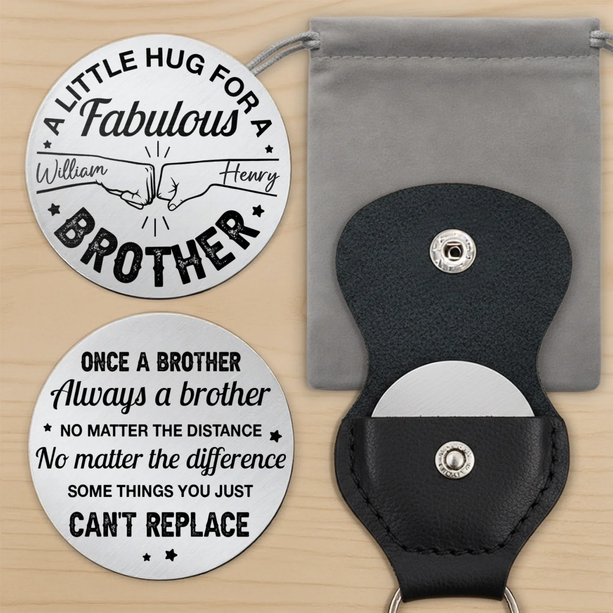 Custom Pocket Hug - Personalized Christmas Birthday Gifts For Brother, Sister - Same Roots Endless Memories - Image 9