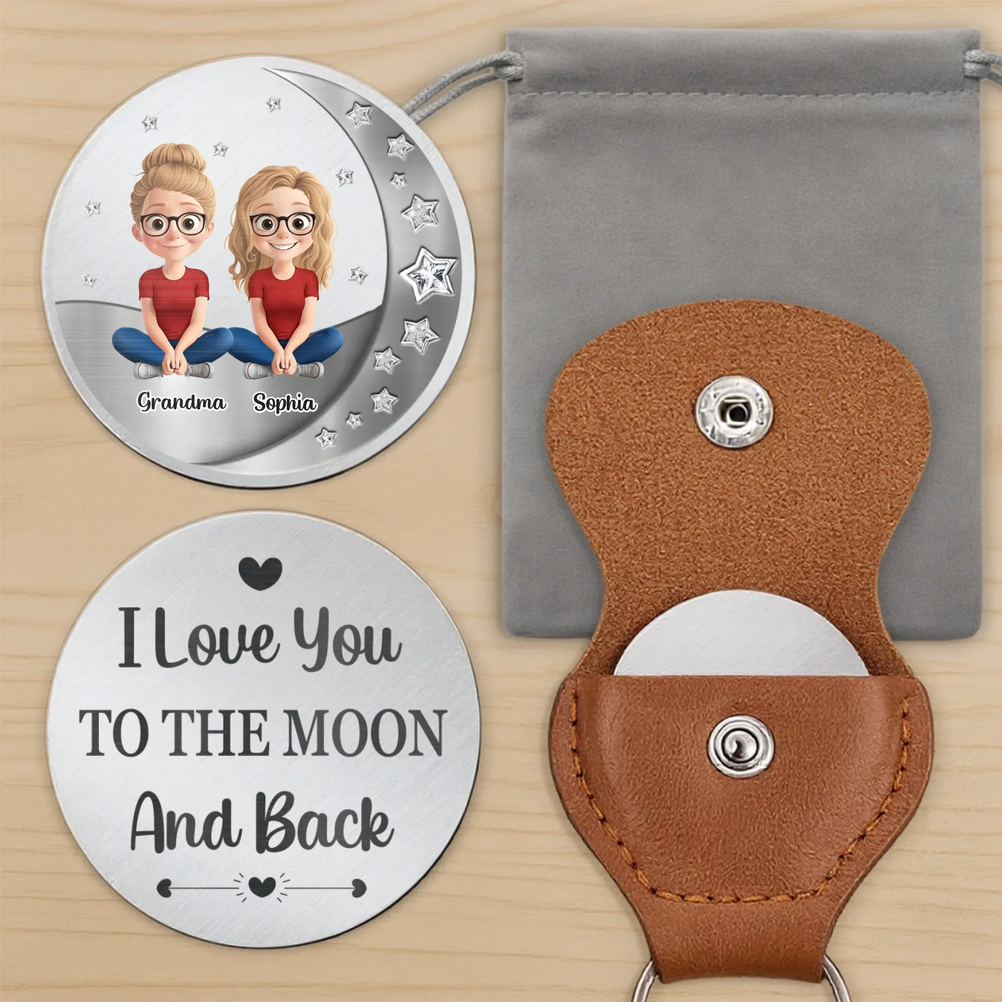 Custom Pocket Hug - Personalized Christmas Birthday Gifts For Grandma, Grandson, Granddaughter - Grandma’s Love Knows No Distance - Image 7