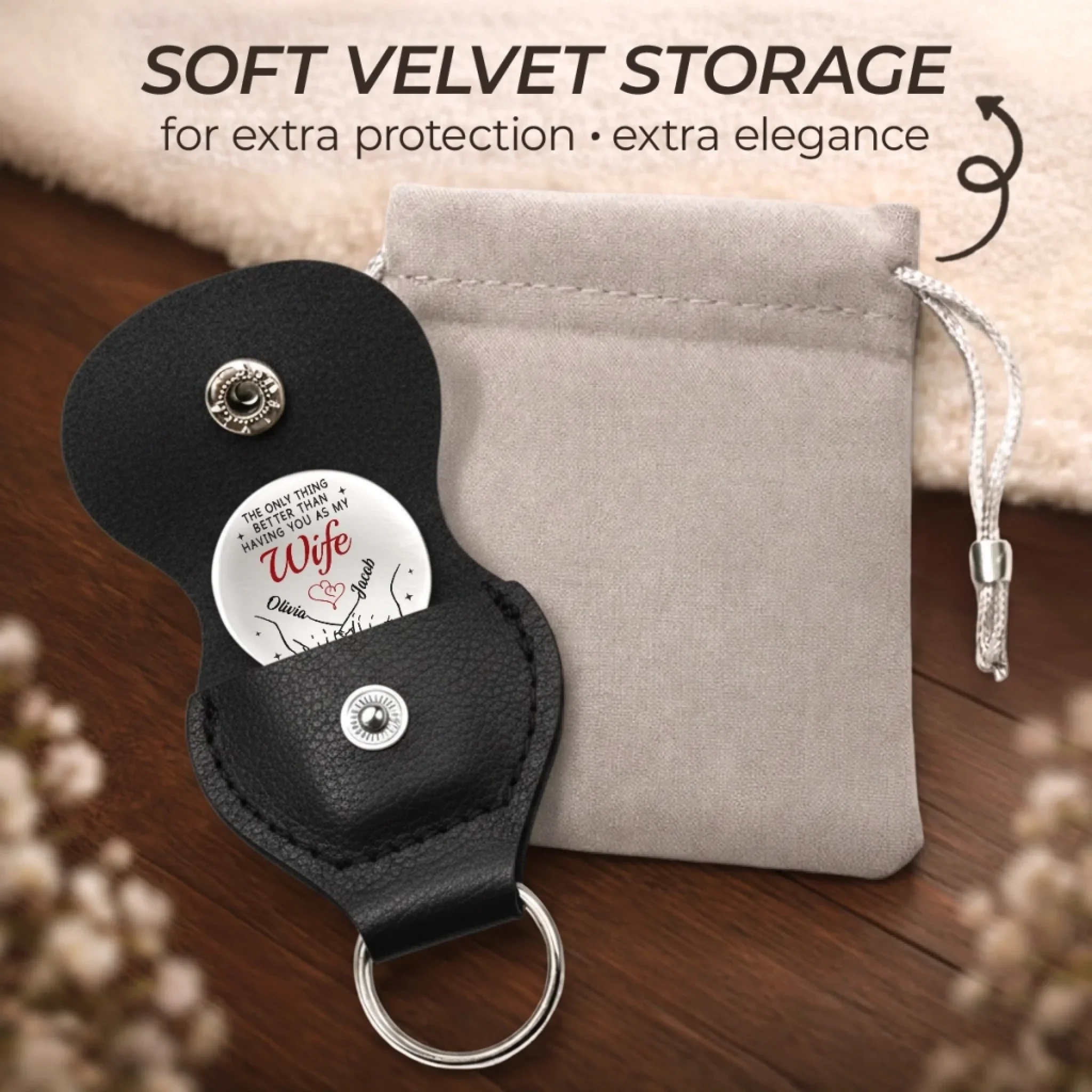 Custom Pocket Hug - Personalized Mother's Day Anniversary Wedding Gifts For Husband And Wife, Him And Her - Forever Yours My Love - Image 3
