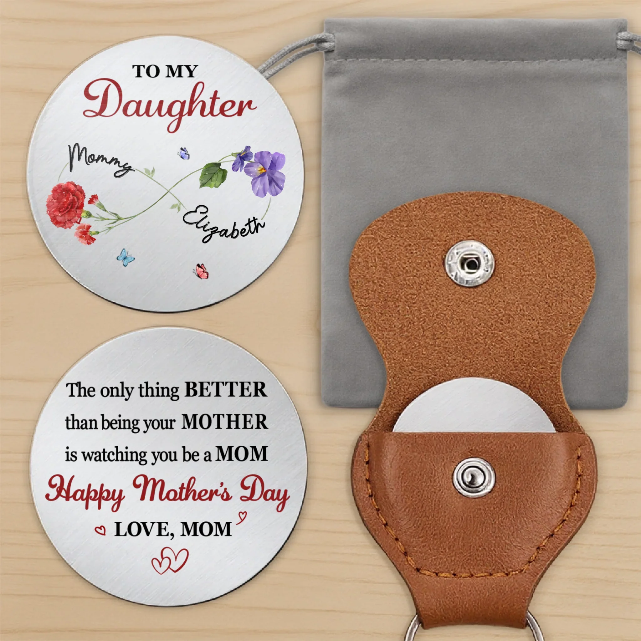 Custom Pocket Hug - Personalized Mother's Day Birthday Gifts For Mom, Daughter - Give Love From My Heart - Image 11