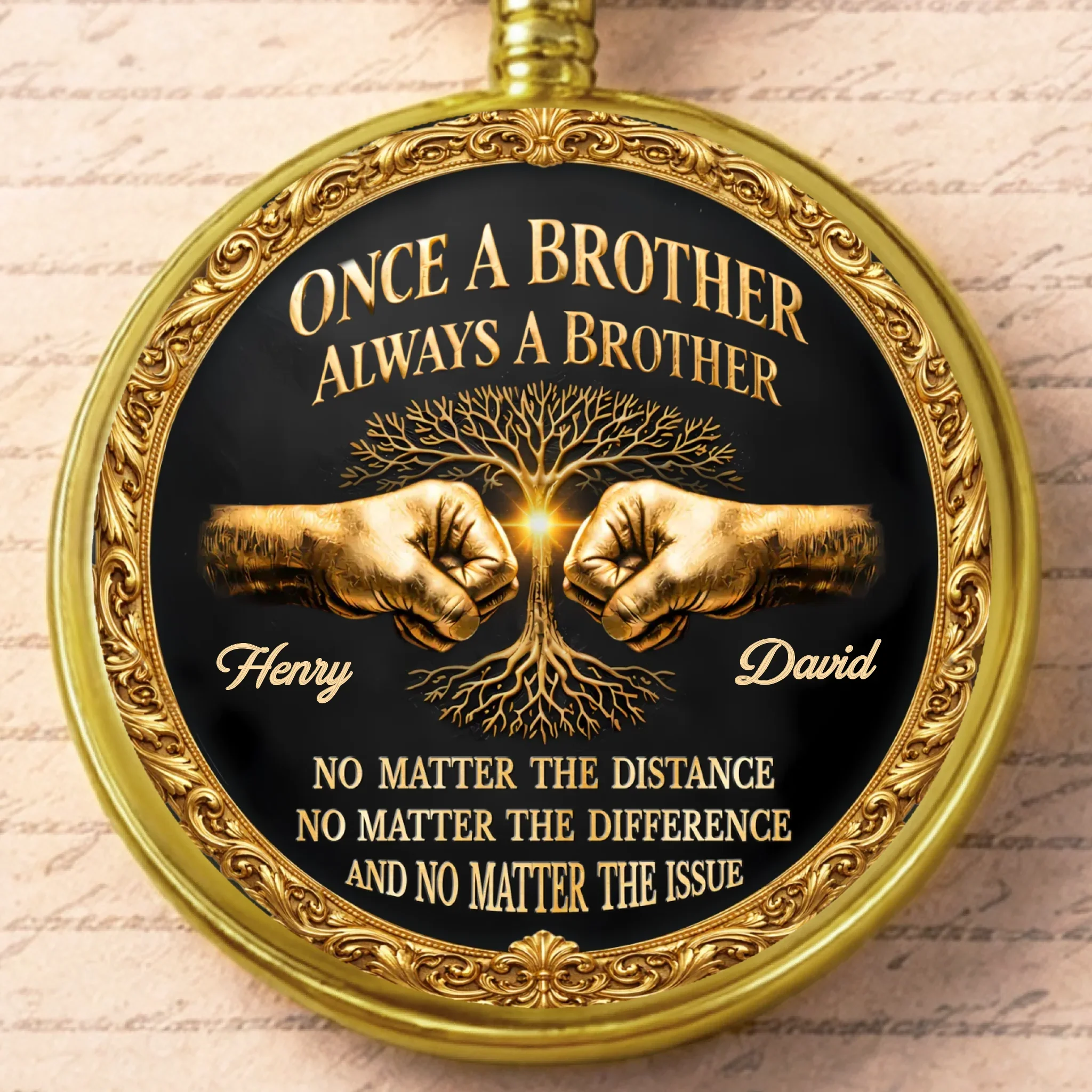 Custom Pocket Watch - Personalized Birthday Gifts For Brother - Once A Brother Always A Brother - Image 2