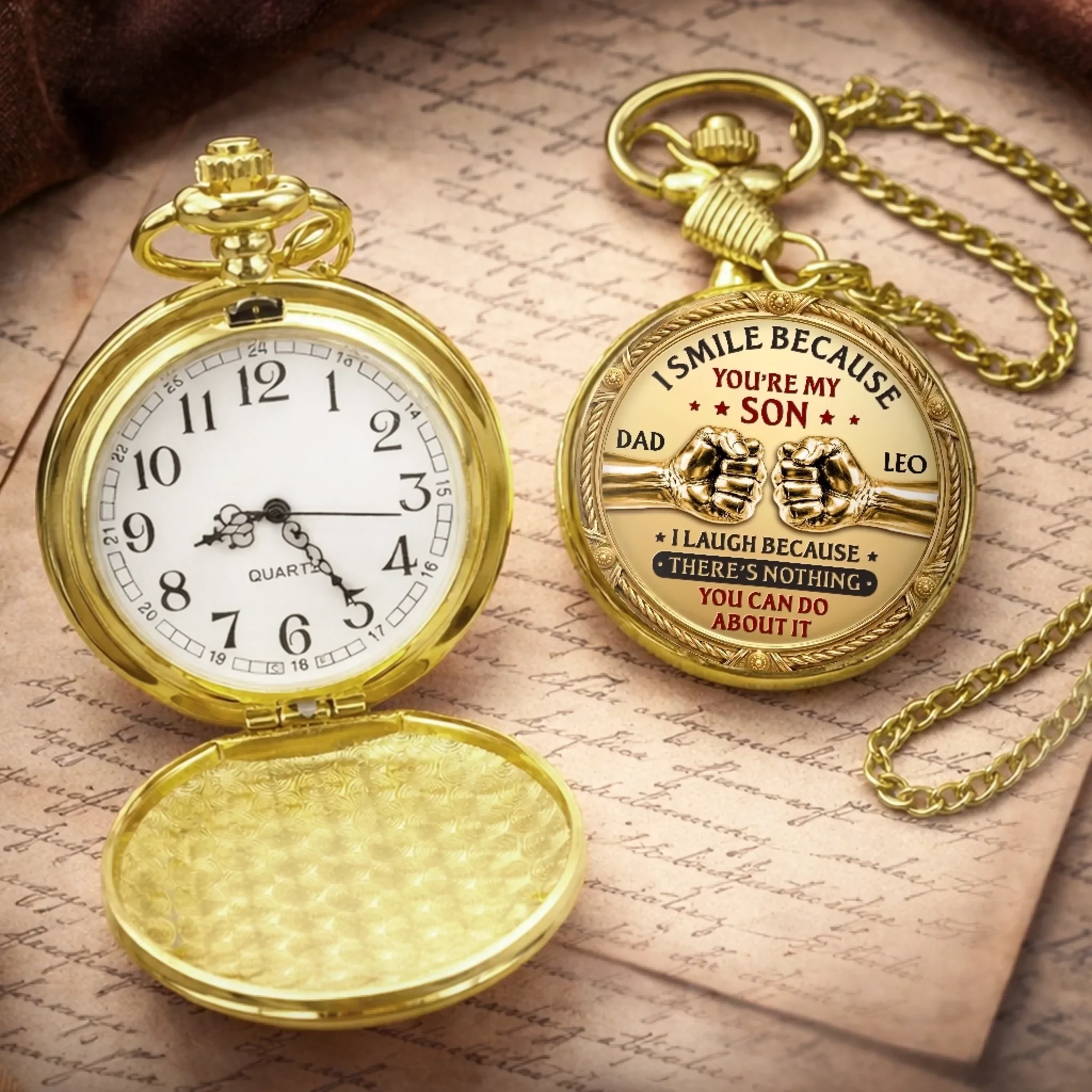Custom Pocket Watch - Personalized Birthday Gifts For Son - Proud Of The Man You Are Becoming - Image 3