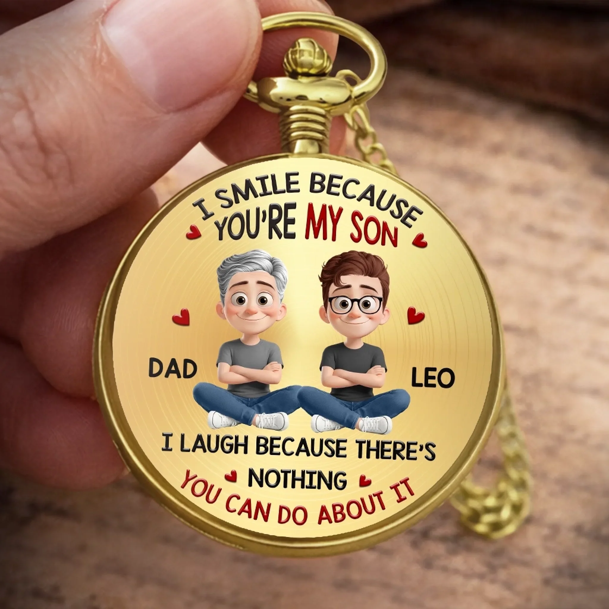 Custom Pocket Watch - Personalized Birthday Gifts For Son - Watching You Grow Makes Me Proud - Image 4