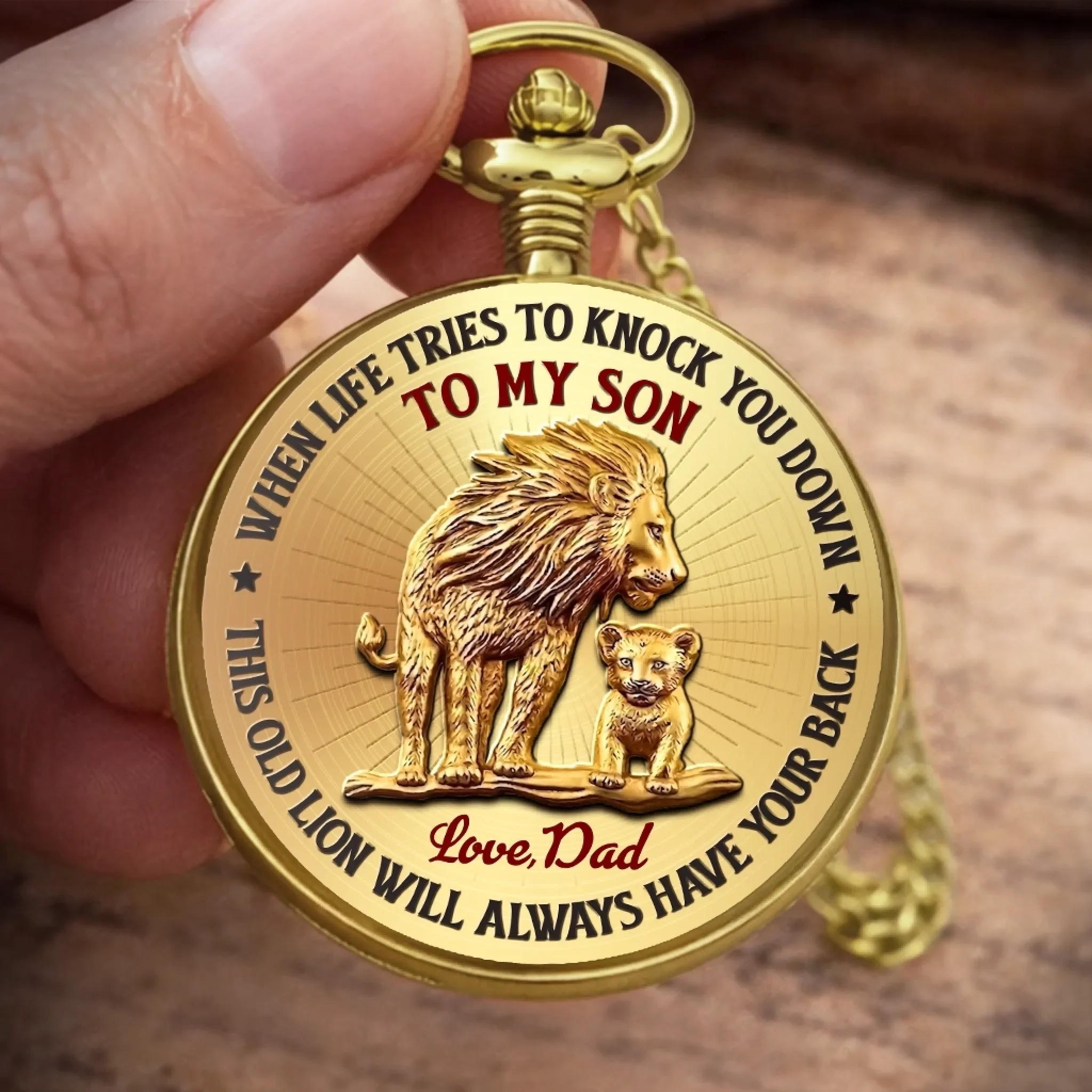 Custom Pocket Watch - Personalized Birthday Gifts For Son - You Are My Strength - Image 4