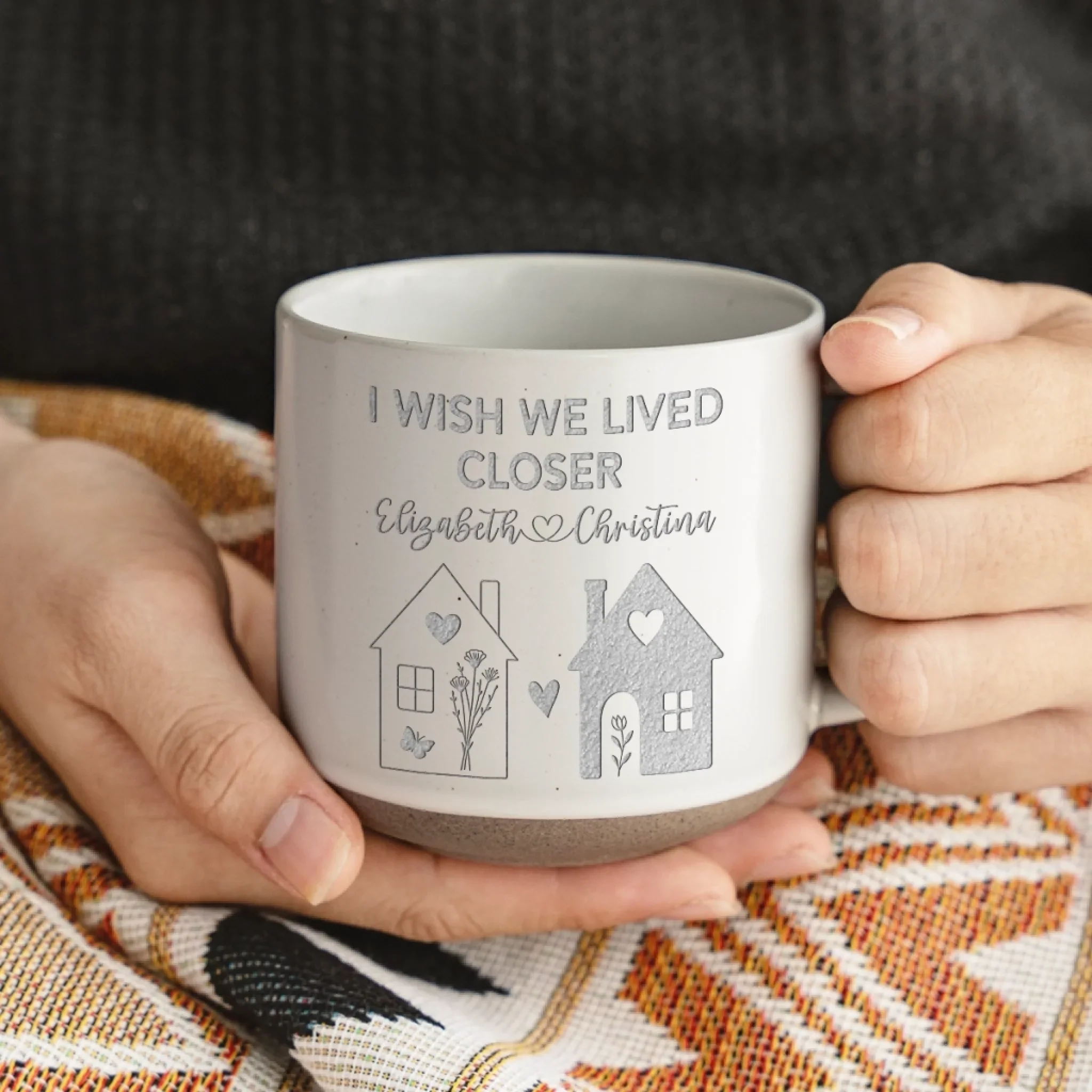 Custom Pottery Mug -Personalized Best Friend Birthday Gifts For Women, Besties, Sisters, BFF - No Distance Too Far For Us - Image 7