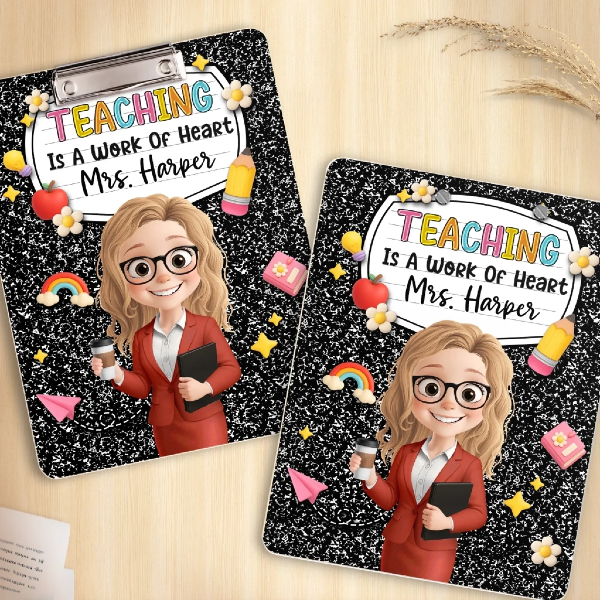 Custom Printed Acrylic Clipboard - Personalized Back To School Gifts For Teachers - Teaching Comes From The Heart - Image 3