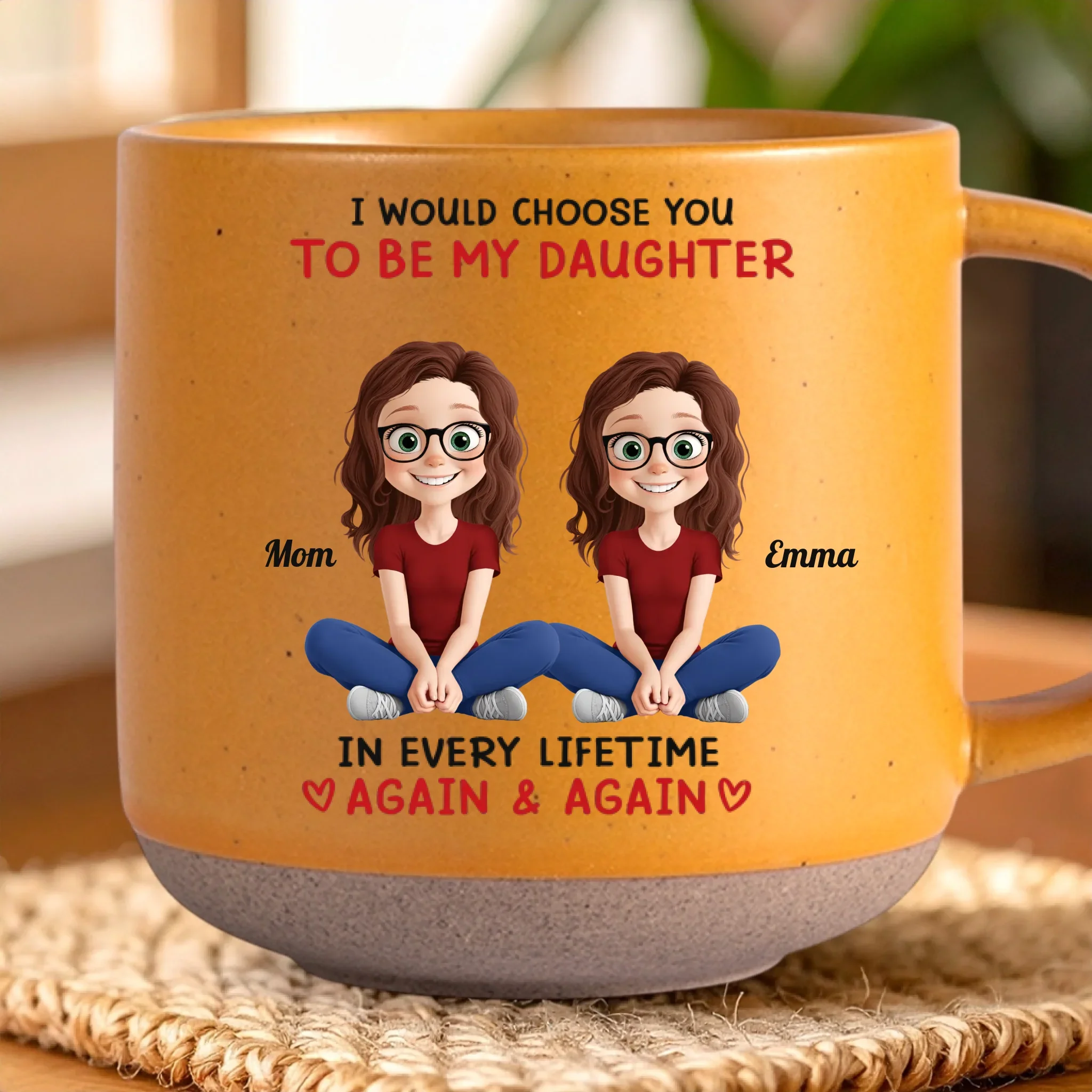 Custom Printed Pottery Mug - Personalized Birthday Gifts For Mom, Dad, Daughter -You Make My Heart Bloom - Image 4