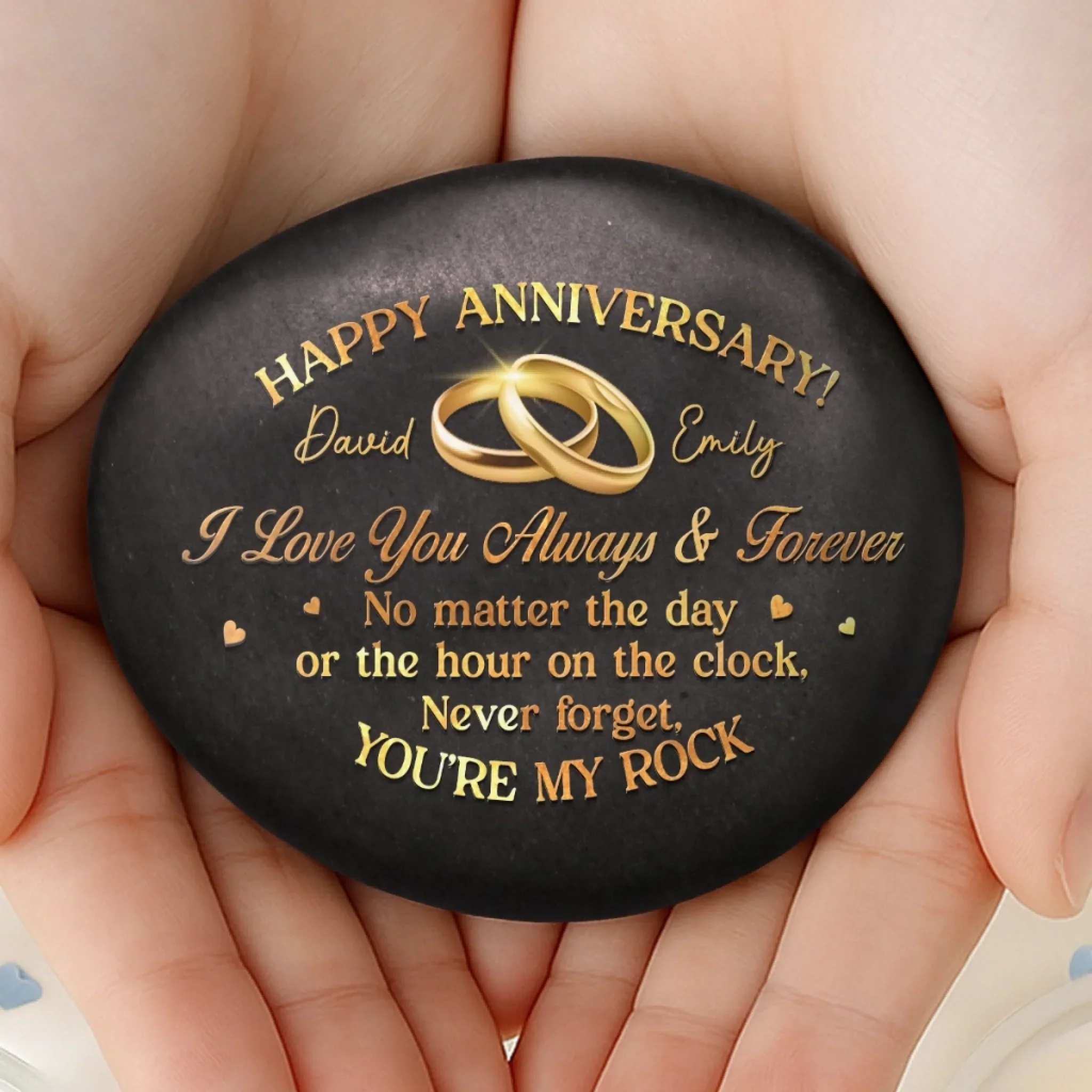 Custom Printed Rock - Personalized Anniversary Wedding Gifts For Husband And Wife, Him And Her - My Daily Dose Of Happy - Image 4