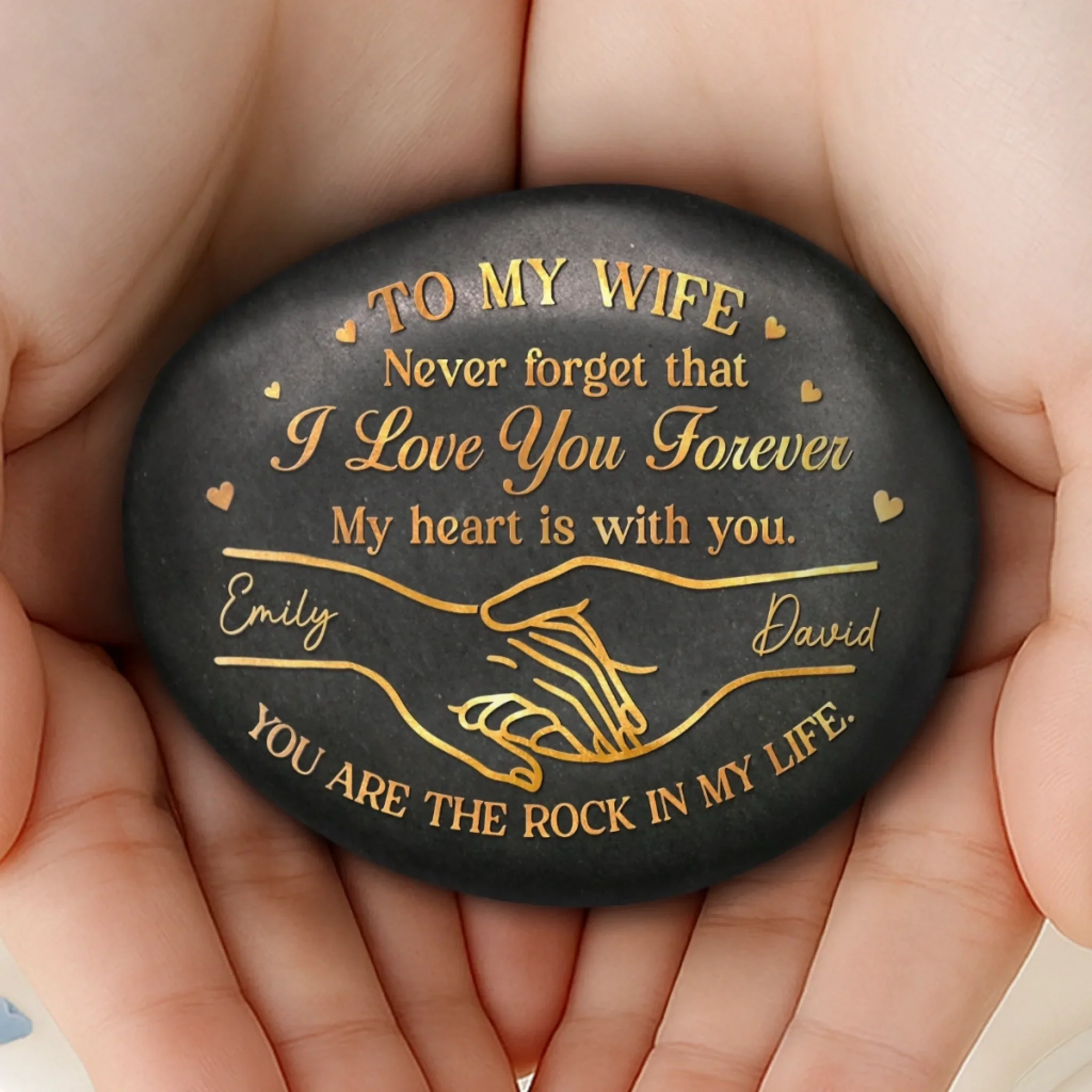 Custom Printed Rock - Personalized Anniversary Wedding Gifts For Husband And Wife, Him And Her - You Are My Peace - Image 4