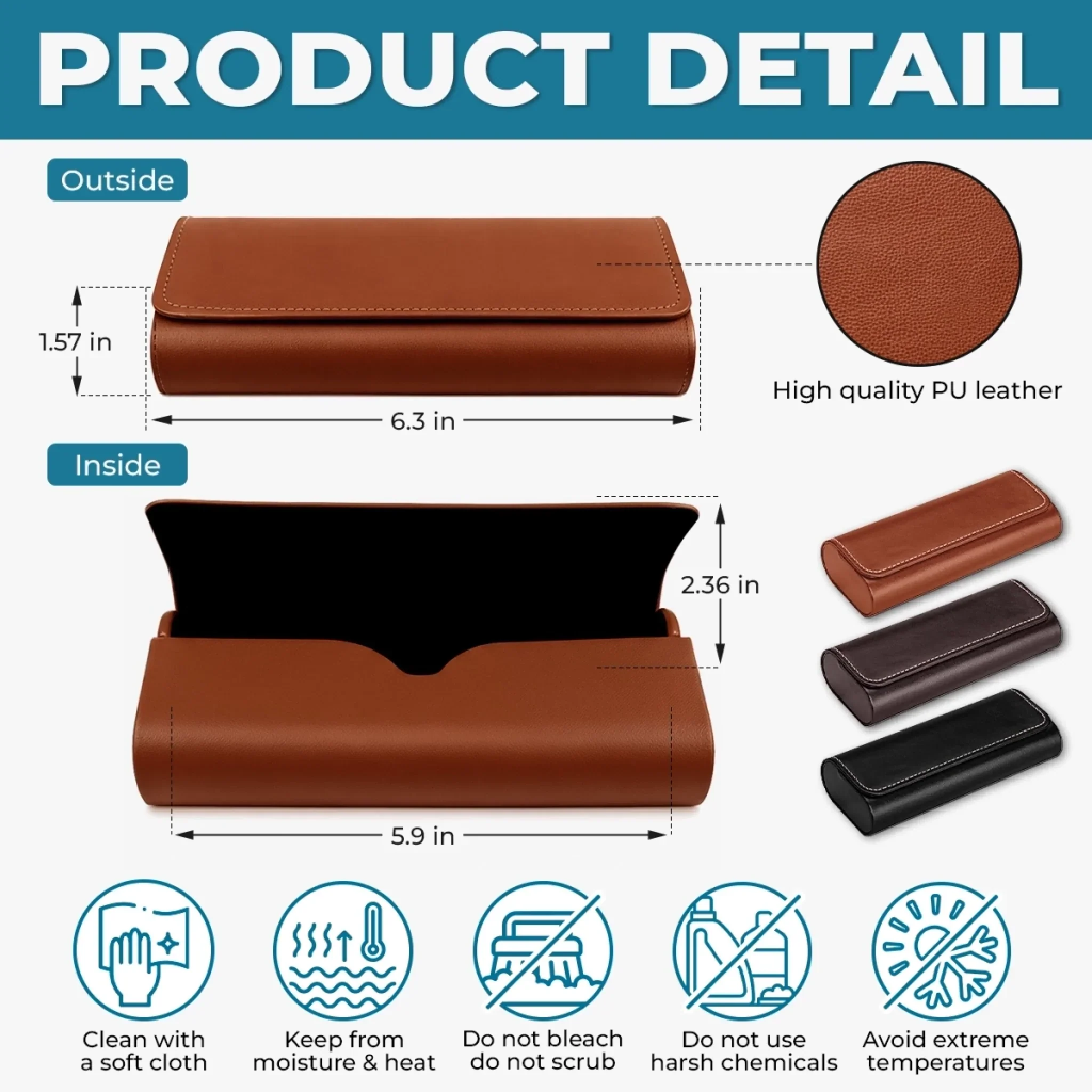 Custom PU Leather Eyeglass Case - Personalized Father's Day Birthday Gifts For Dad, Grandpa - Certified Dad Legend - Image 5