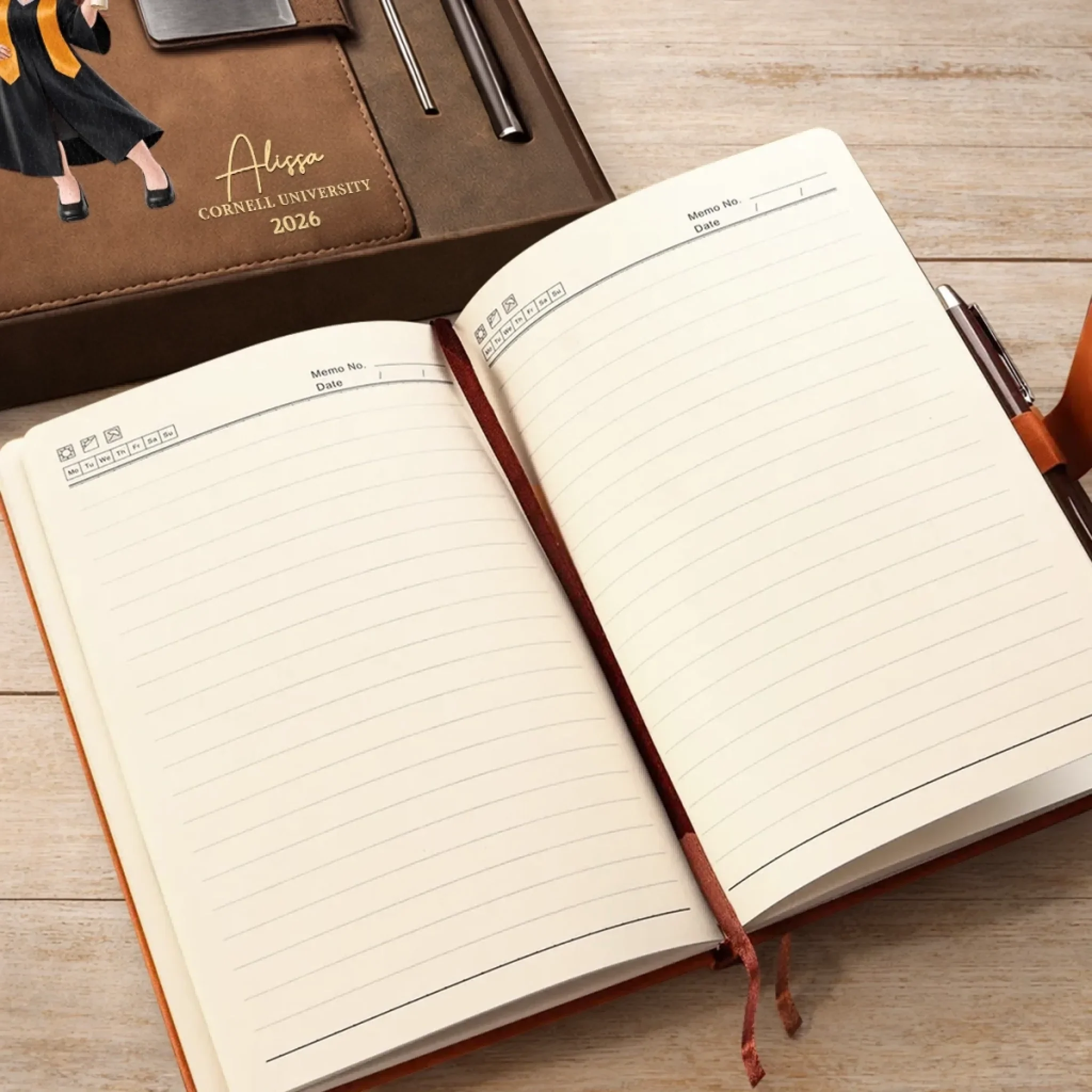 Custom PU Leather Notebook -  Personalized Graduation Gifts For Him, Her - Go Where Your Dreams Take You - Image 6