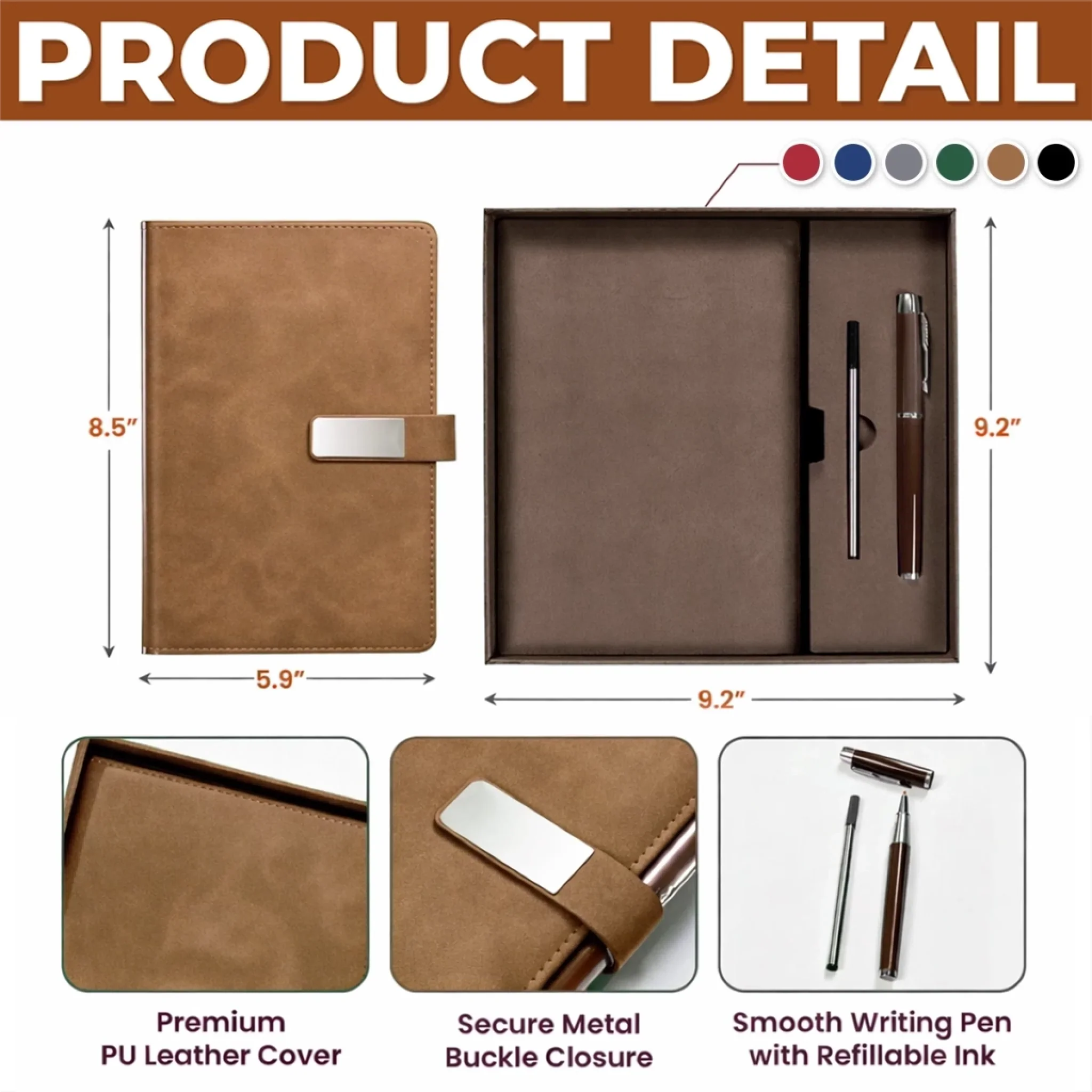 Custom PU Leather Notebook -  Personalized Graduation Gifts For Him, Her - Write Your Own Story - Image 9