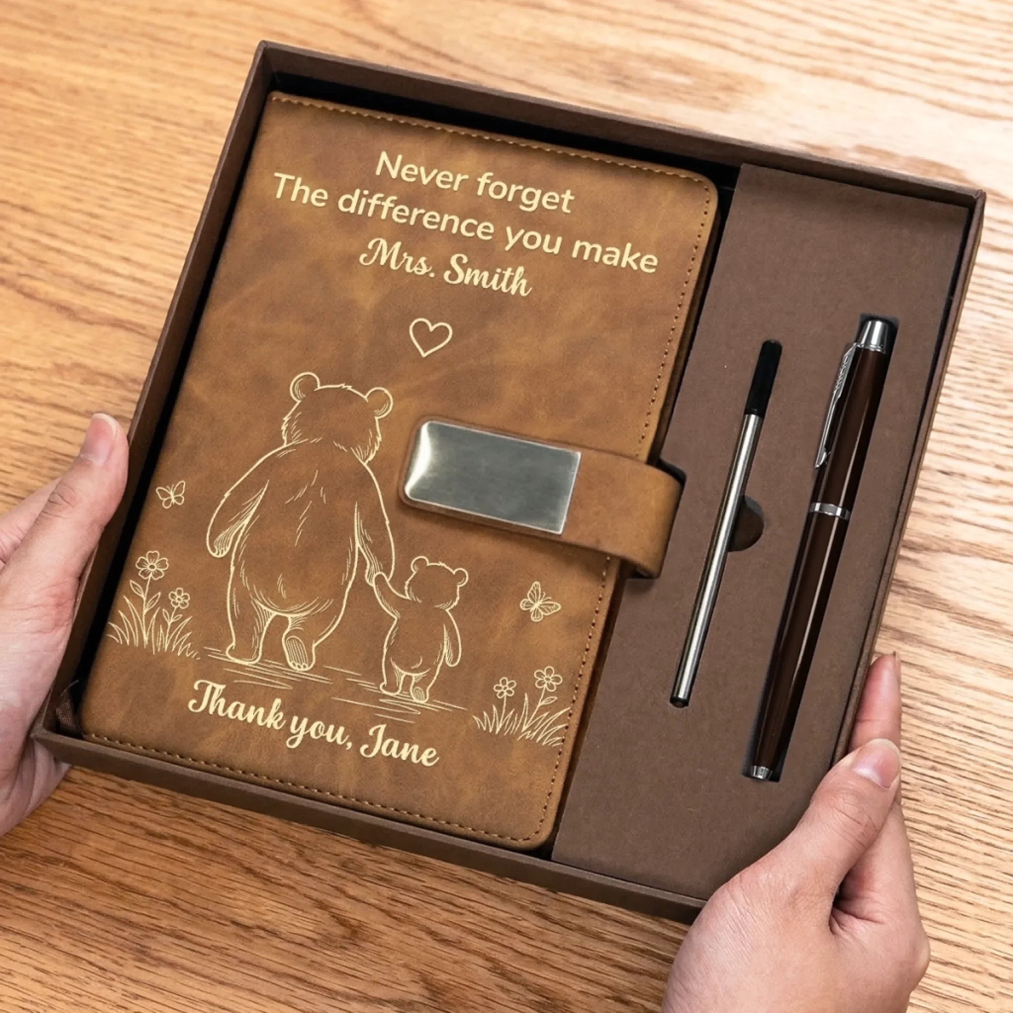 Custom PU Leather Notebook - Personalized  Graduation Gifts For Teachers - A Simple Way To Say Thank You - Image 3