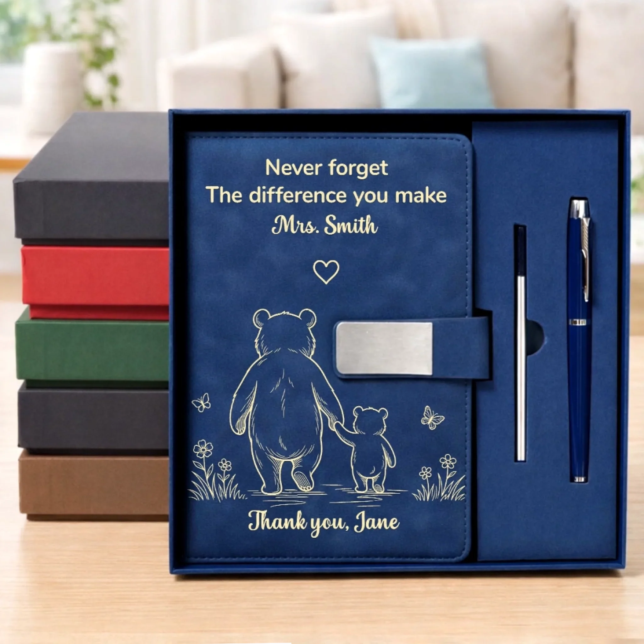 Custom PU Leather Notebook - Personalized  Graduation Gifts For Teachers - A Simple Way To Say Thank You - Image 4