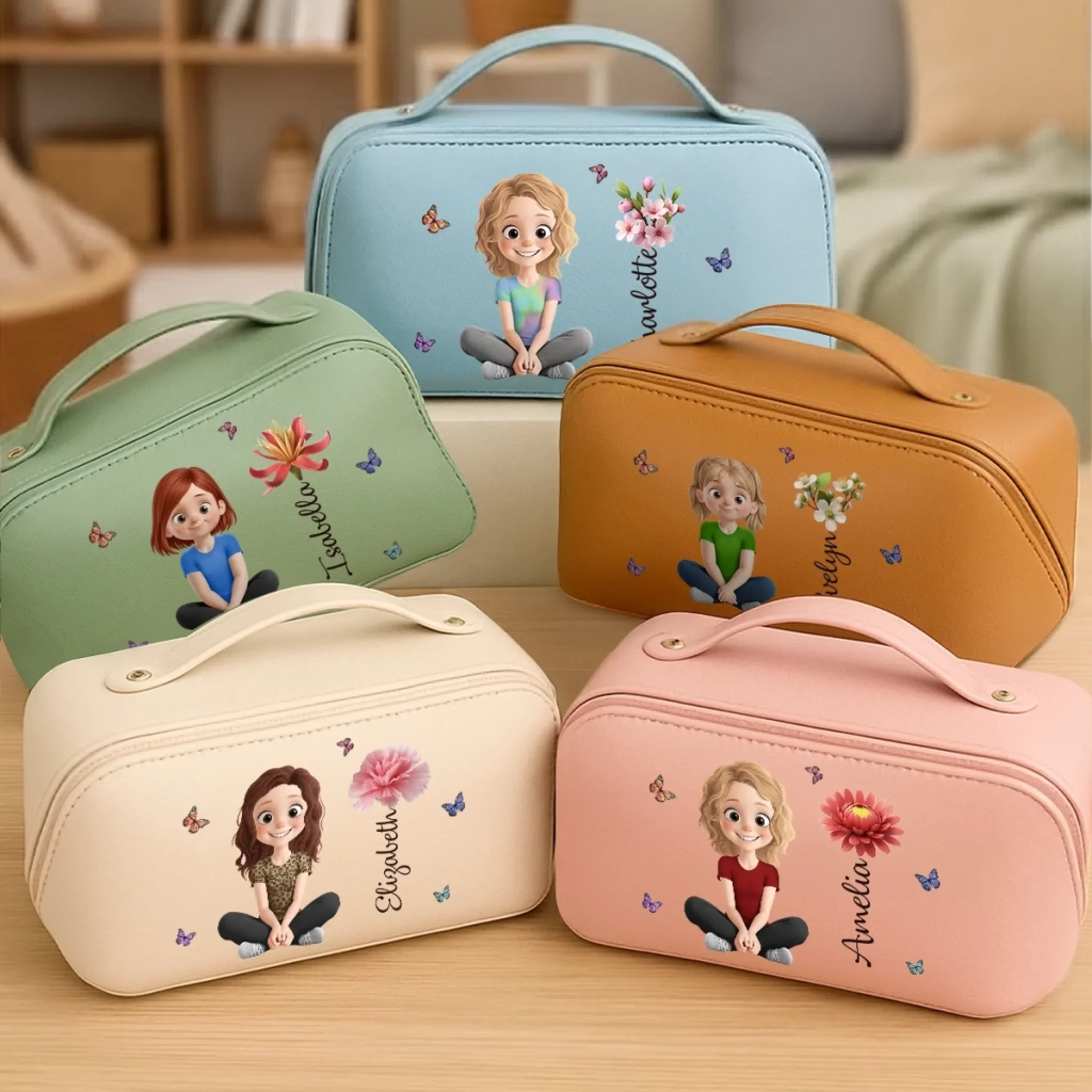 Custom PU Leather Travel Toiletry Bag - Personalized Birthday Gifts For Women, Besties, Sisters, BFF, Family, Yourself - Ready For The Next Adventure - Image 8