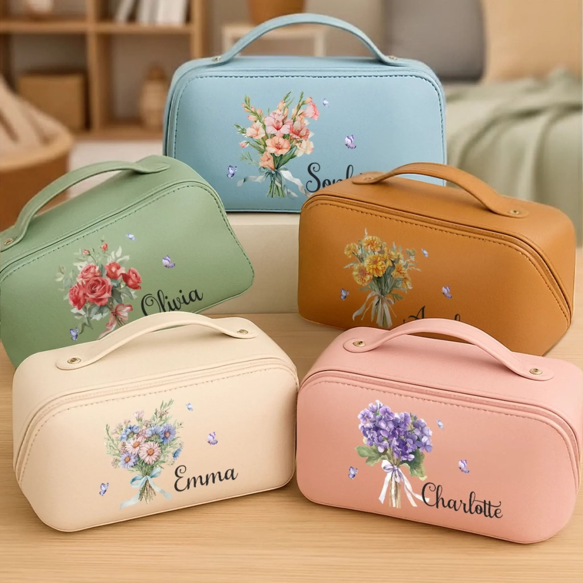 Custom PU Leather Travel Toiletry Bag - Personalized Birthday Gifts For Women, Besties, Sisters, BFF, Yourself - Love The Person You Are - Image 8
