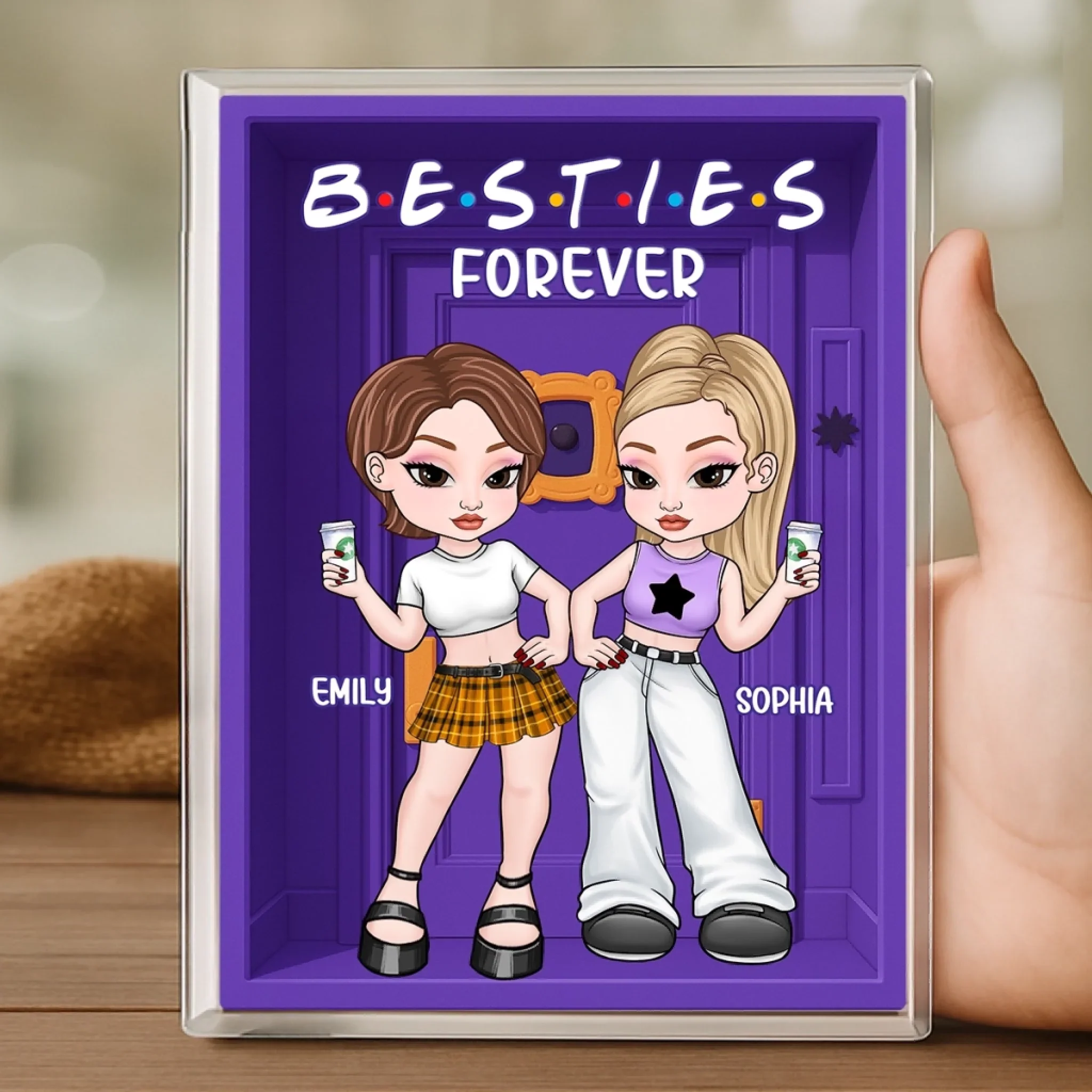 Custom Rectangle Shaped Acrylic Plaque - Personalized Best Friend Birthday Gifts For Women, Besties, Sisters, BFF - Besties Forever And Always - Image 4