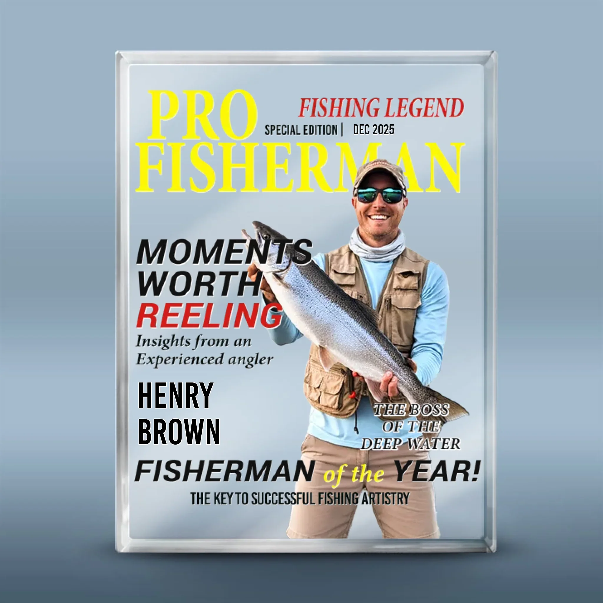 Custom Rectangle Shaped Acrylic Plaque - Personalized Birthday Gifts For Fisherman - Reely Good At This - Image 2