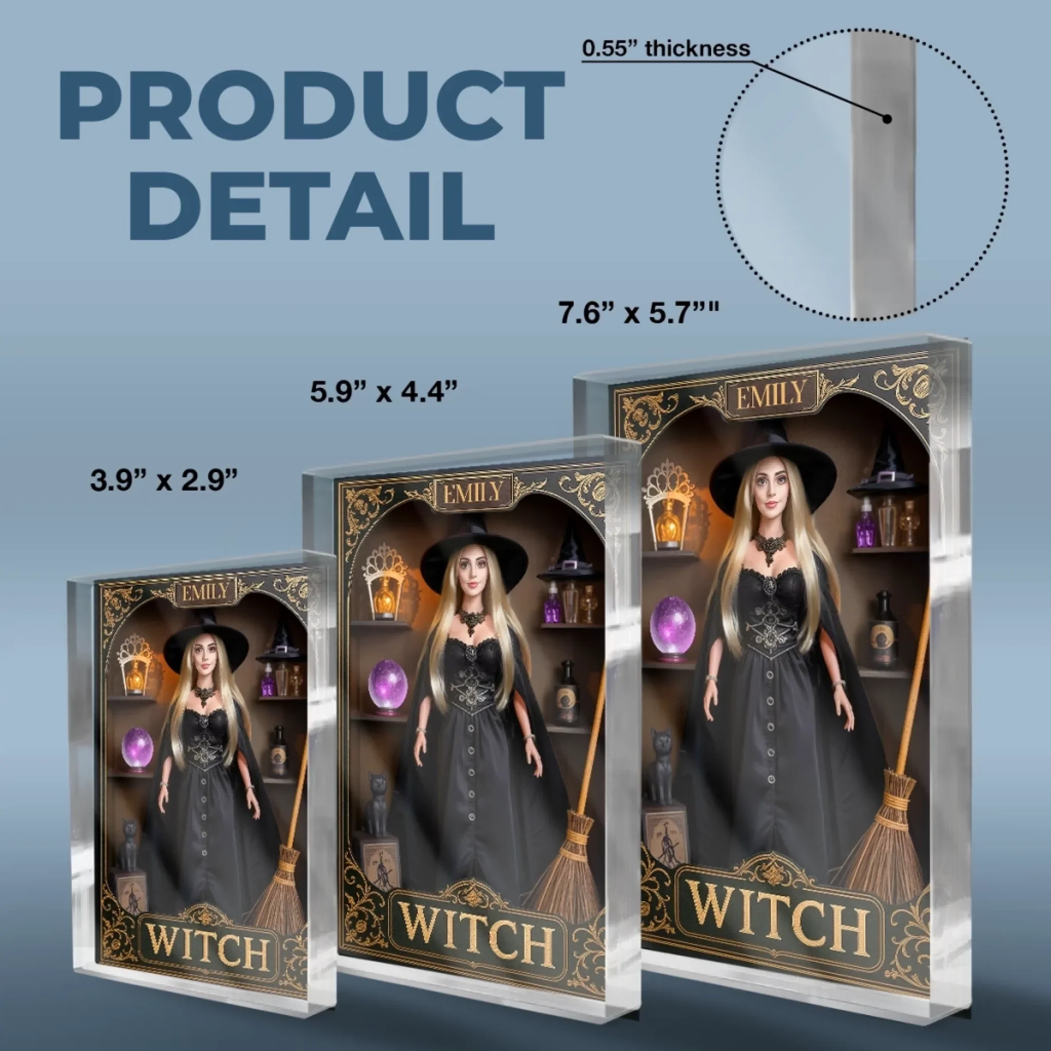 Custom Rectangle Shaped Acrylic Plaque - Personalized Halloween Witchy Gifts For Women - A Beauty Born Of Night - Image 5