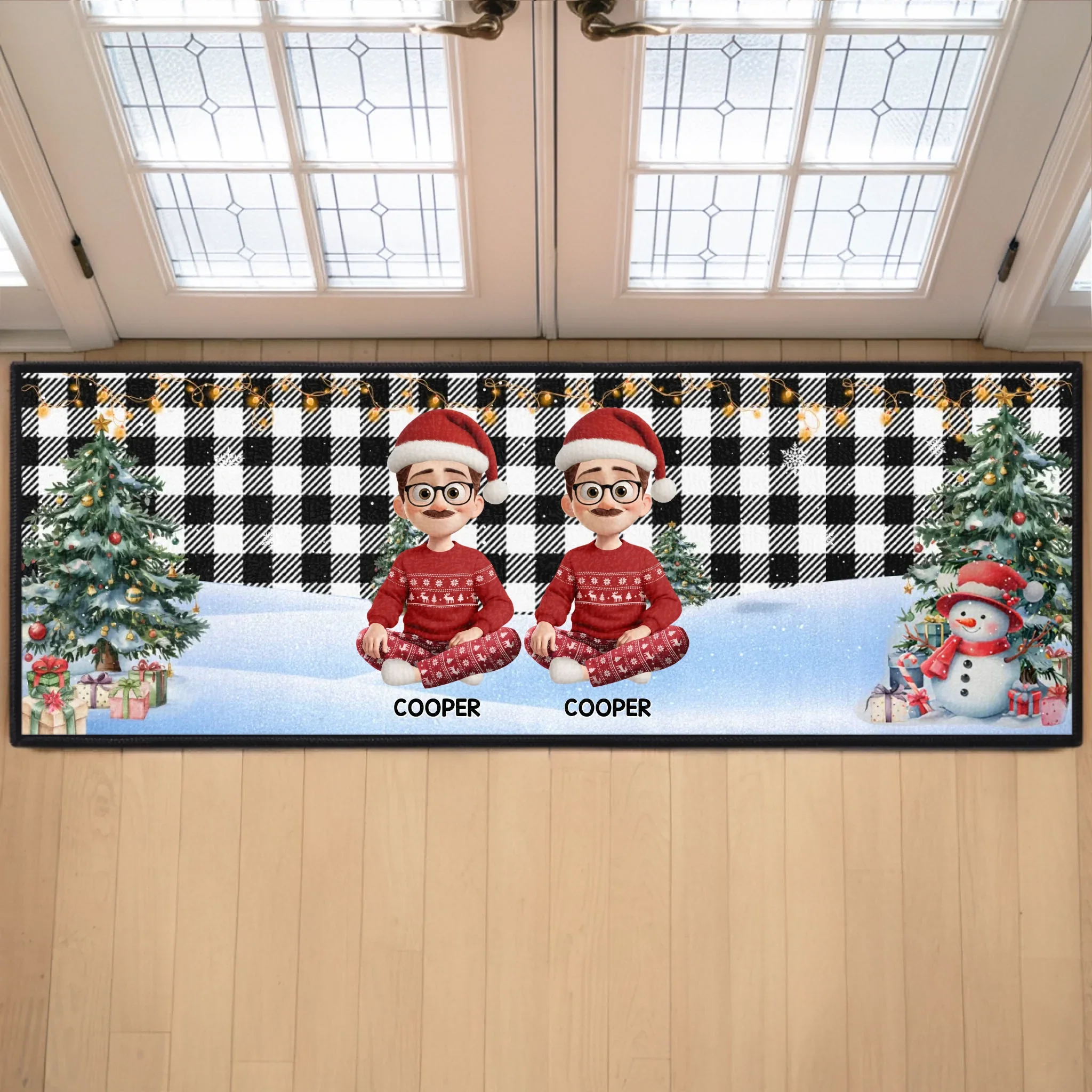 Custom Runner Rug - Personalized Christmas Birthday Gifts For Mom, Dad, Brother, Sister, Kids - Love Warms Our Winter Nights - Image 2