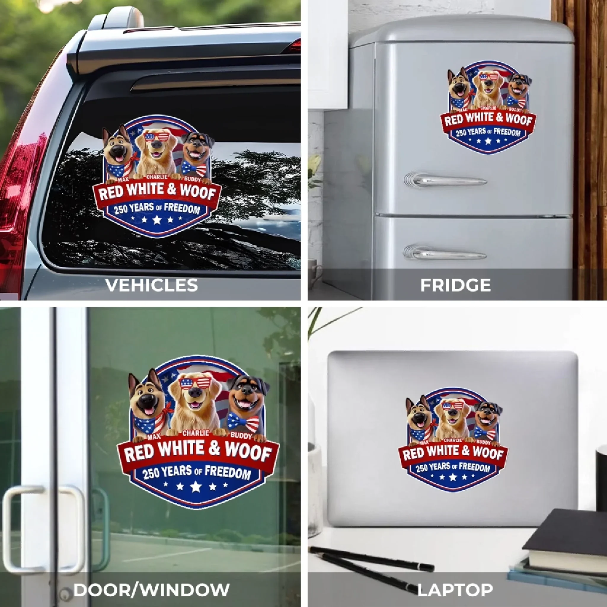 Custom RV Decal - Personalized 4th Of July Gifts For Dog Lovers, Dog Dad And Mom - Freedom Vibes - Image 6