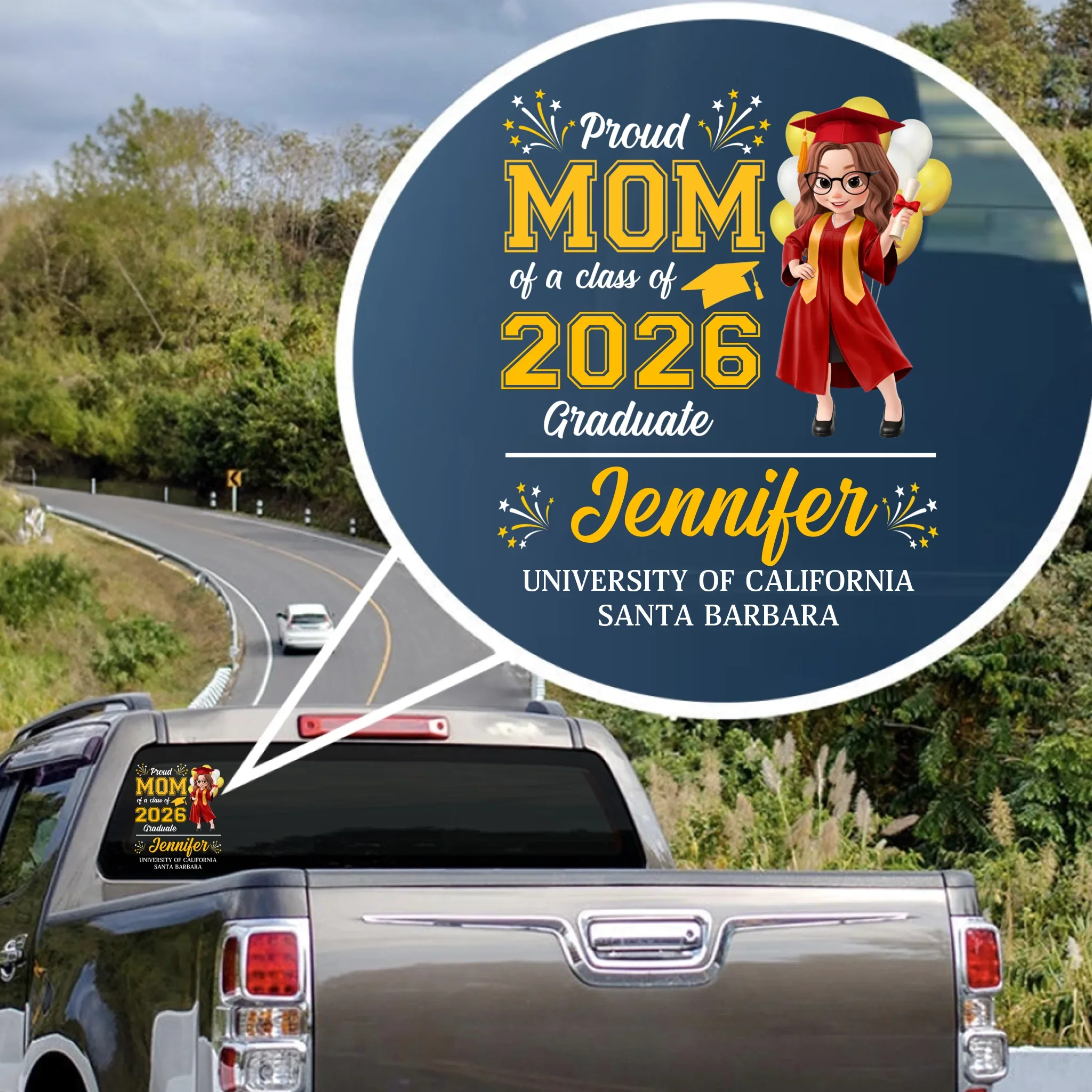 Custom RV Decal - Personalized Graduation Gifts For Him, Her - Go Where Your Dreams Take You - Image 2