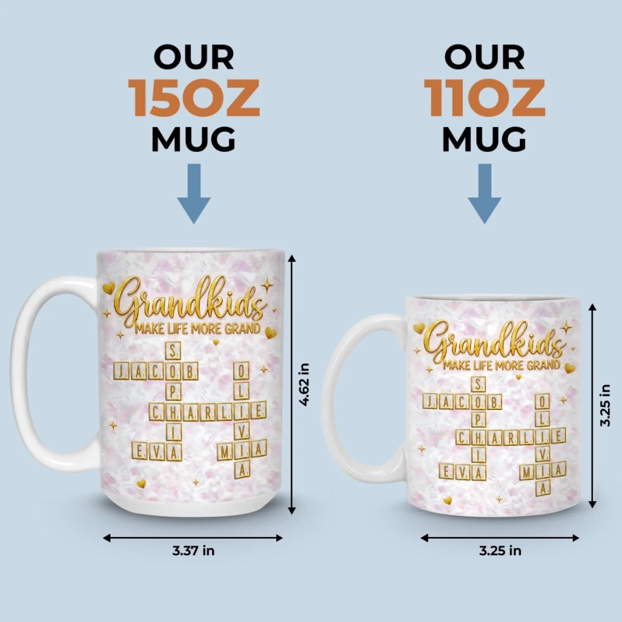 Custom Scrabble 3D Inflated Effect Printed Mug - Personalized Mother's Day Birthday Gifts For Mom, Grandma - Forever Loved By Grandma - Image 4