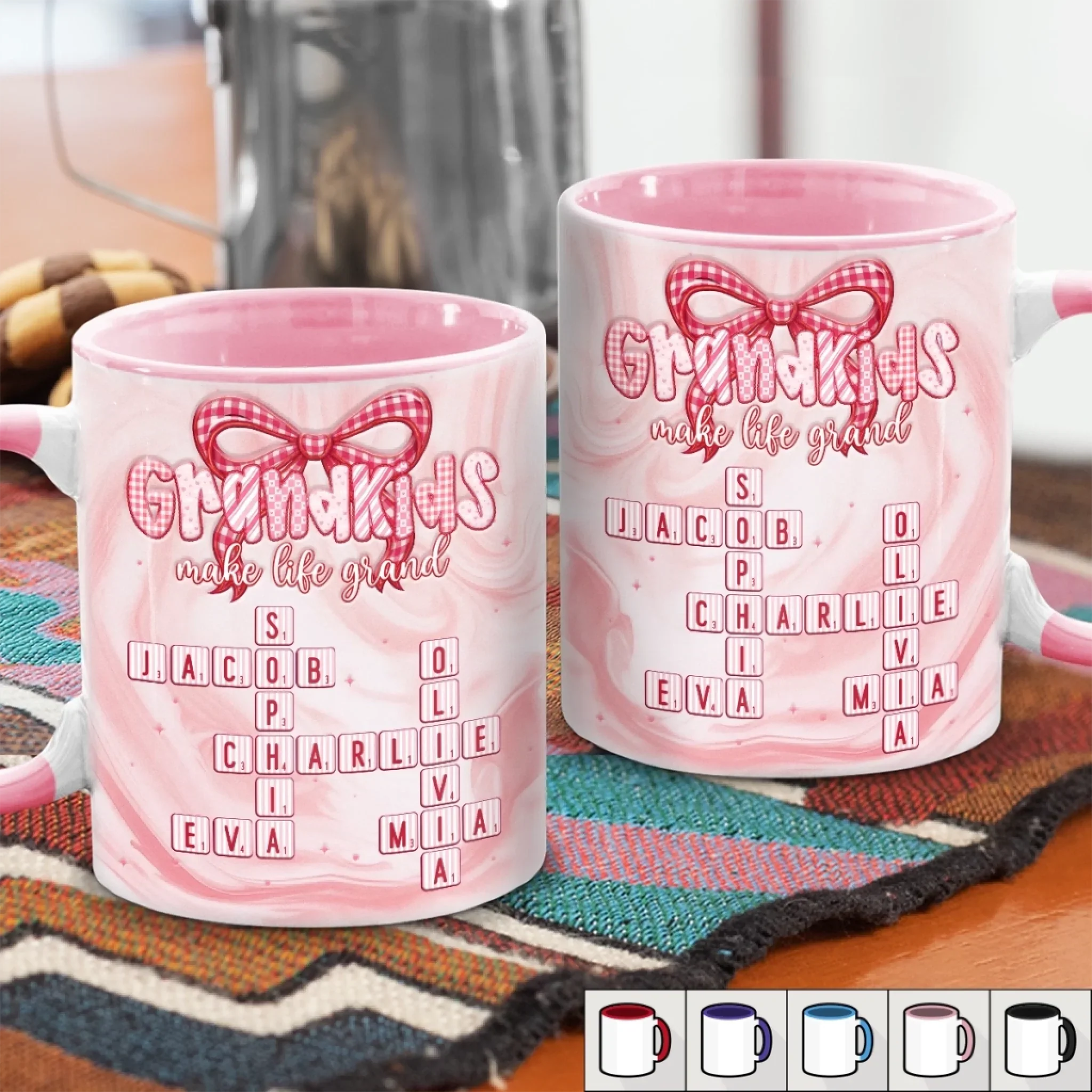 Custom Scrabble Accent Mug - Personalized Mother's Day Birthday Gifts For Mom, Grandma - The Sweetest Grandma - Image 3