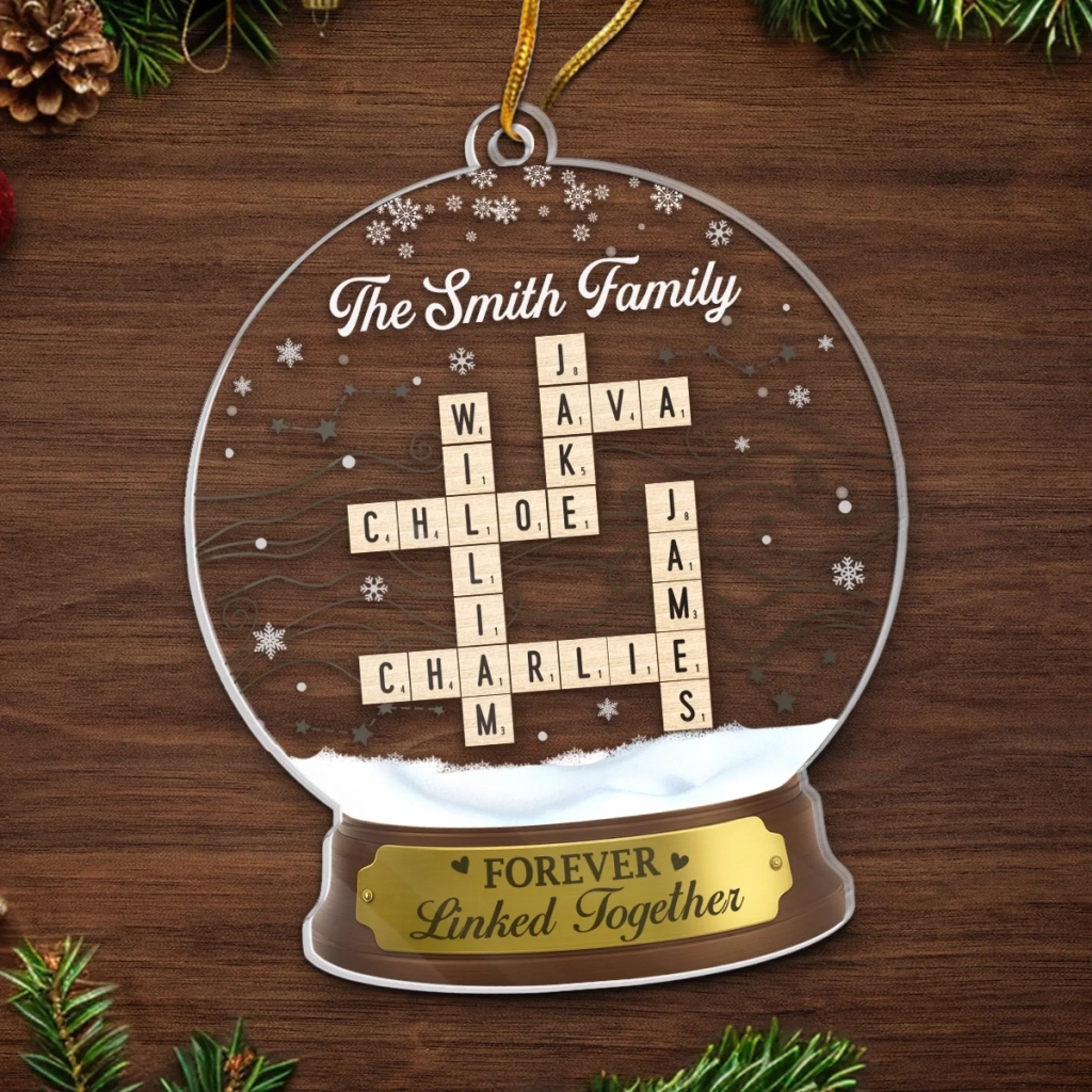 Custom Scrabble Acrylic Ornament - Personalized Christmas Birthday Gifts For Mom, Dad, Brother, Sister, Kids - Together Is Our Favorite Place - Image 5