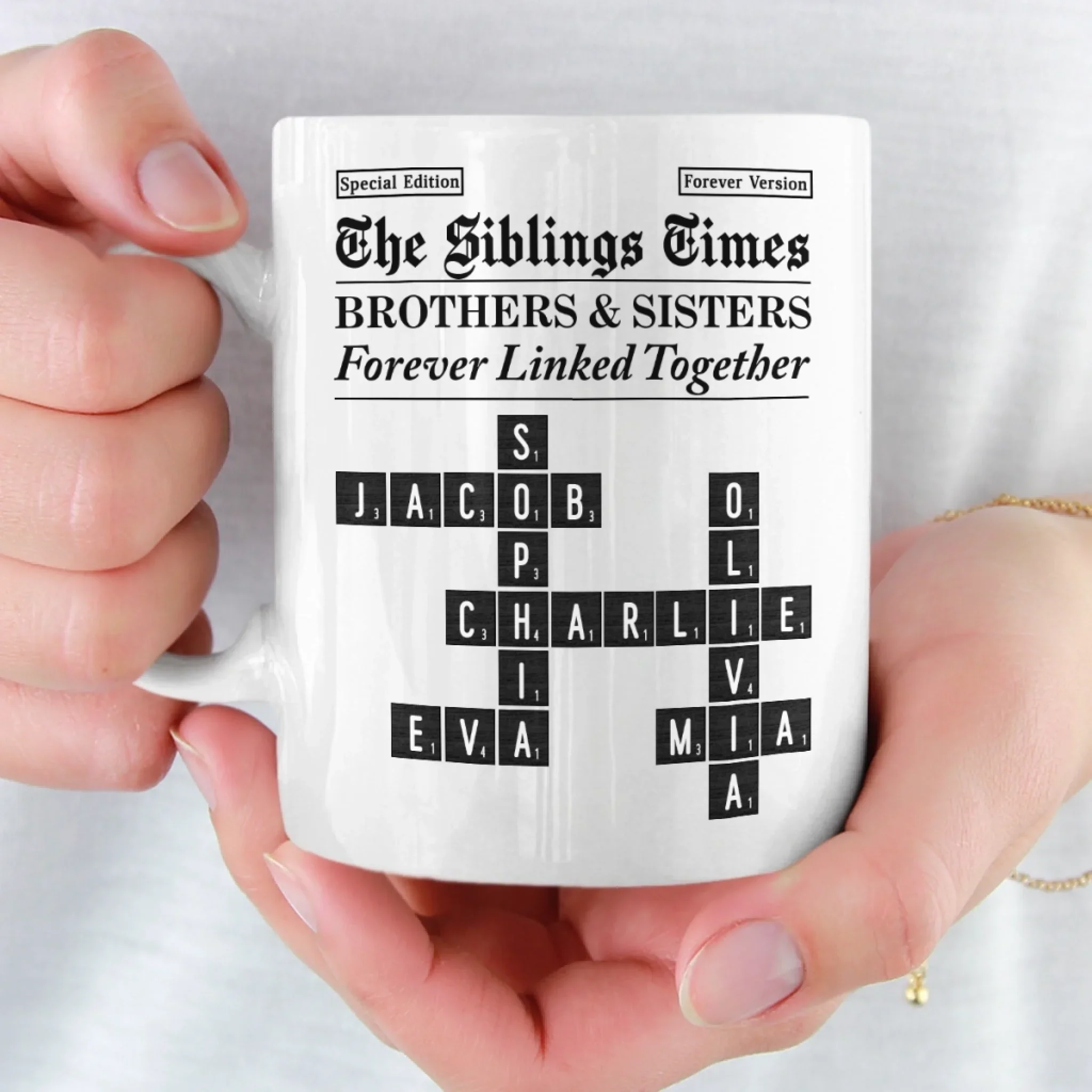 Custom Scrabble Mug - Personalized Christmas Birthday Gifts For Brother, Sister - Different Paths Same Heartbeat - Image 5