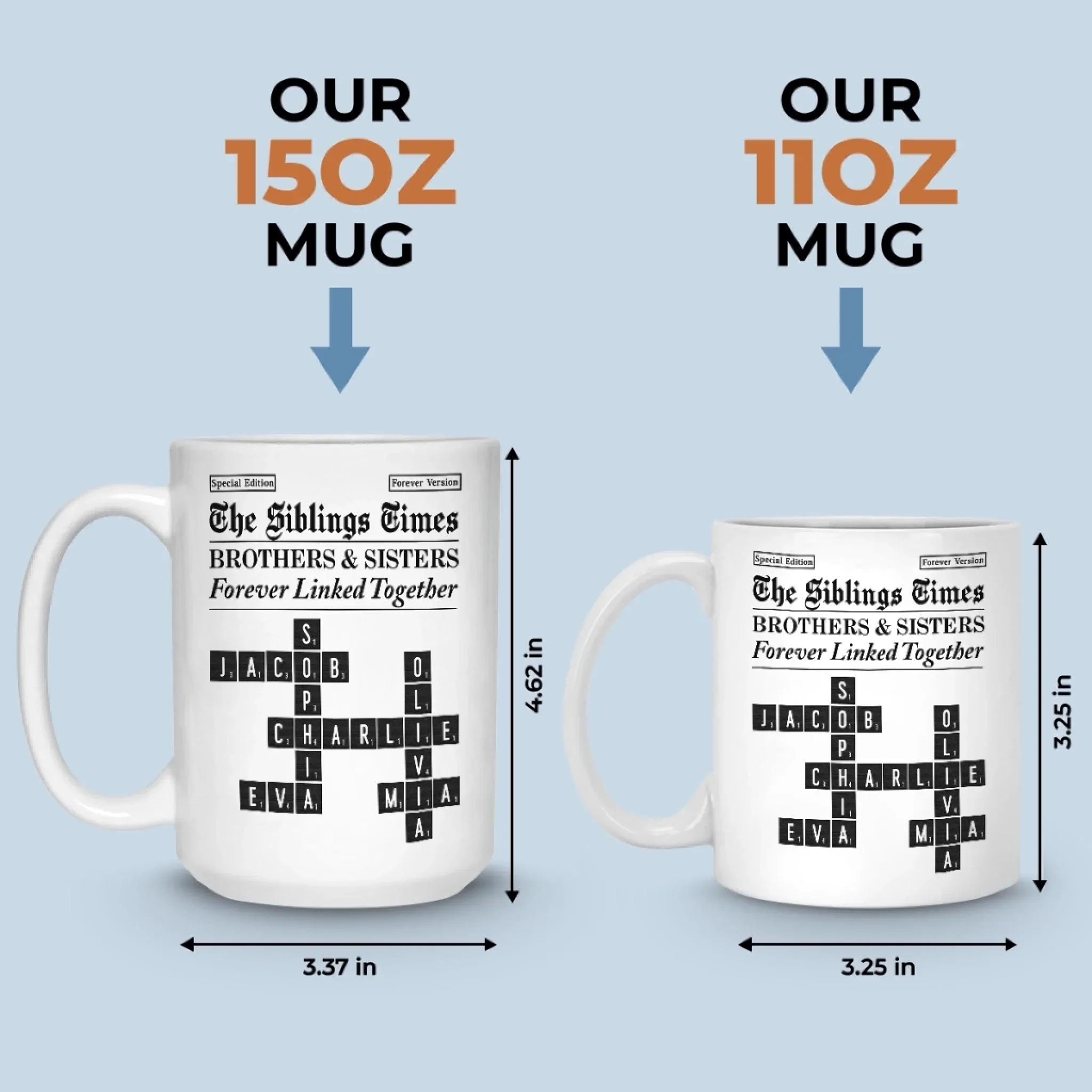 Custom Scrabble Mug - Personalized Christmas Birthday Gifts For Brother, Sister - Different Paths Same Heartbeat - Image 6