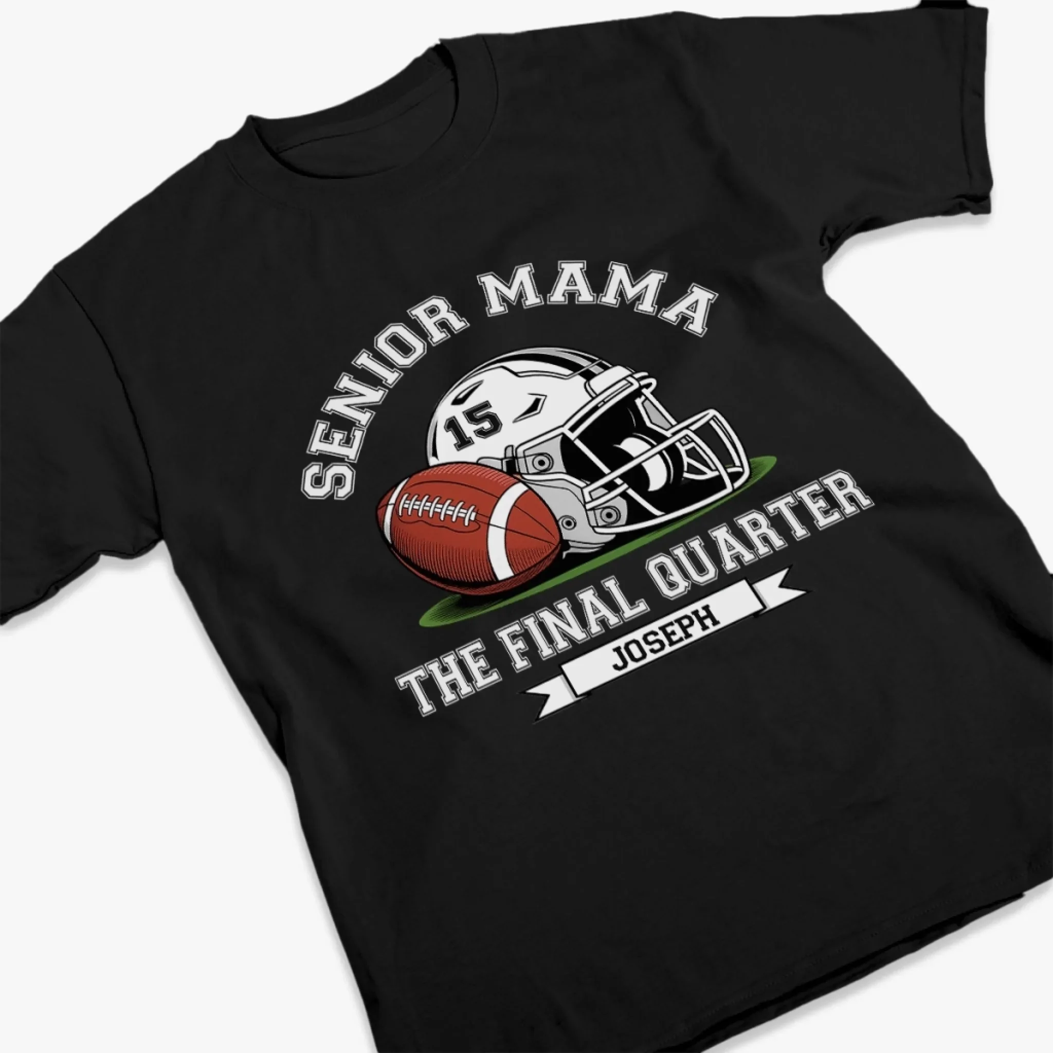 Custom Senior Mom T-shirt, Hoodie - Personalized Birthday Football Gifts For Mom, Football Lovers, NFL Fans - Senior Football Mama Final Quarter - Image 3