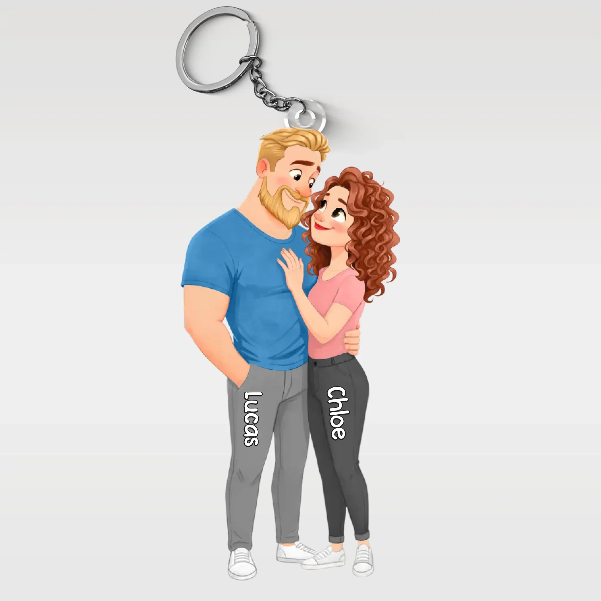 Custom Shaped Acrylic Keychain - Personalized Anniversary Wedding Gifts For Husband And Wife, Him And Her - Side By Side Forever - Image 2