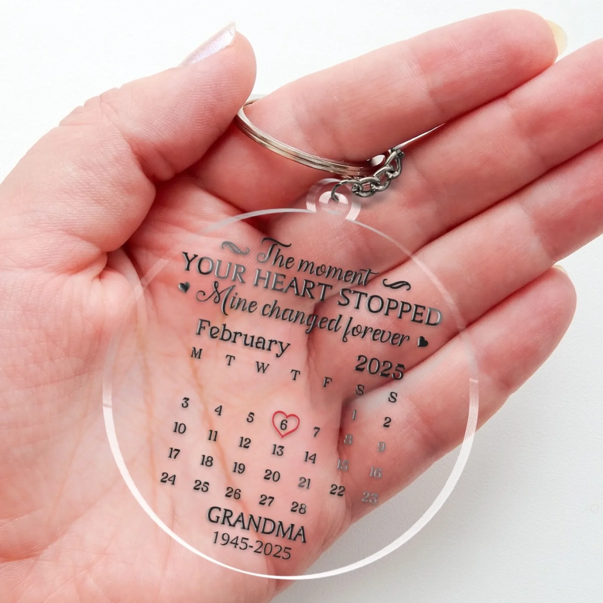 Custom Shaped Acrylic Keychain - Personalized Memorial Sympathy Gifts For Loss Of Mom, Dad - A Piece Of You Stays - Image 4