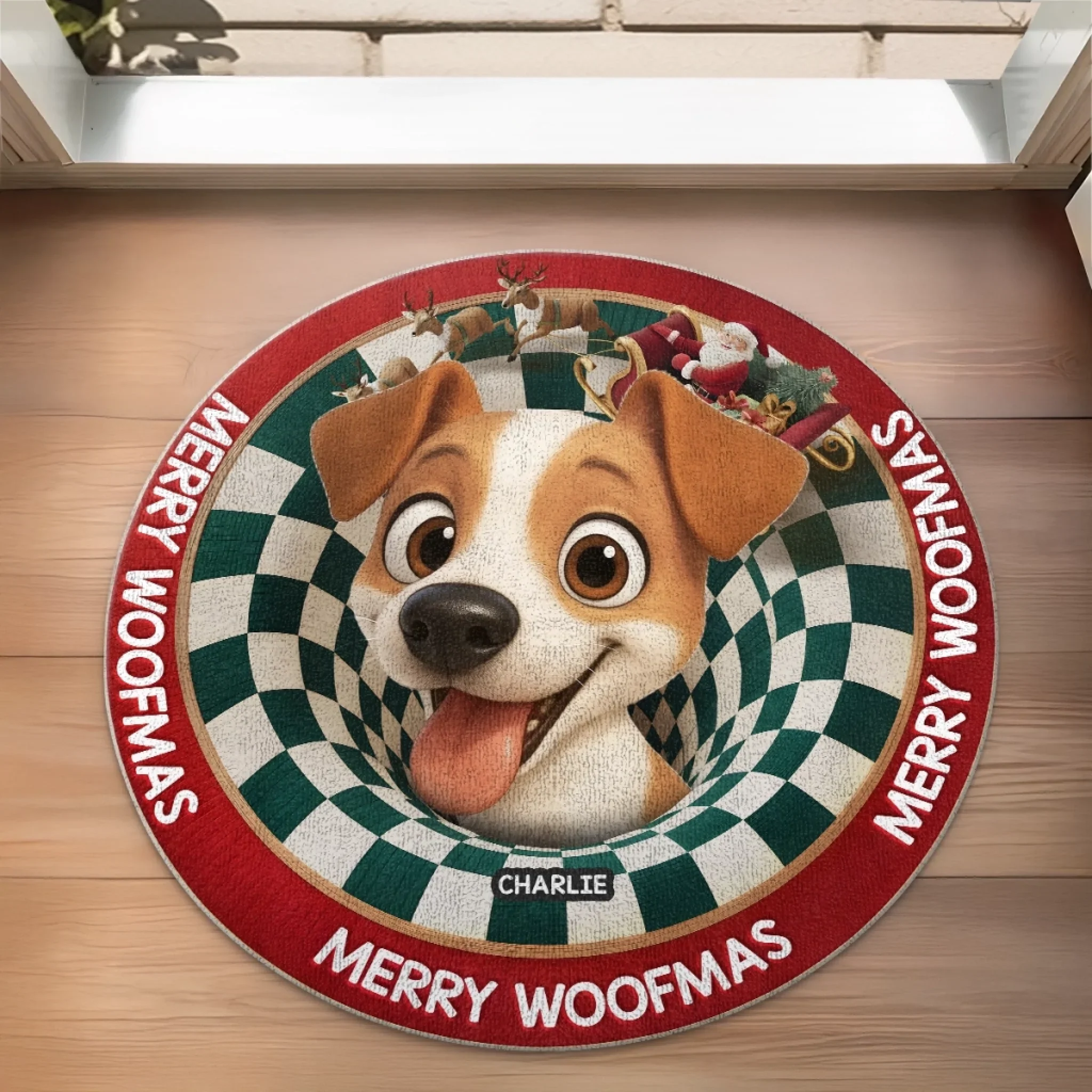 Custom Shaped Doormat - Personalized Christmas Birthday Gifts For Dog Lovers, Dog Dad And Mom - Santa Paws Is Coming To Town - Image 4