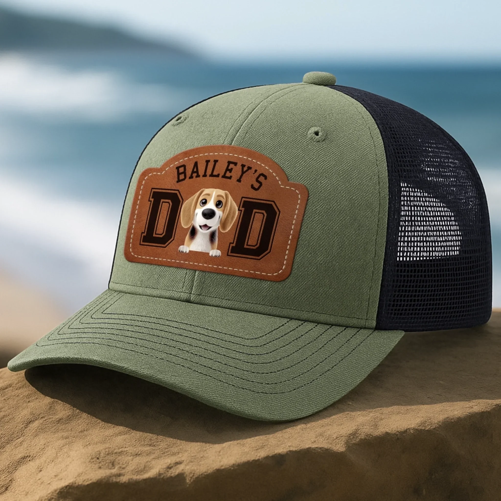 Custom Shaped Leather Patch Hat - Personalized Birthday Gifts For Dog Lovers, Dog Dad And Mom - Best Dog Dad Ever - Image 6
