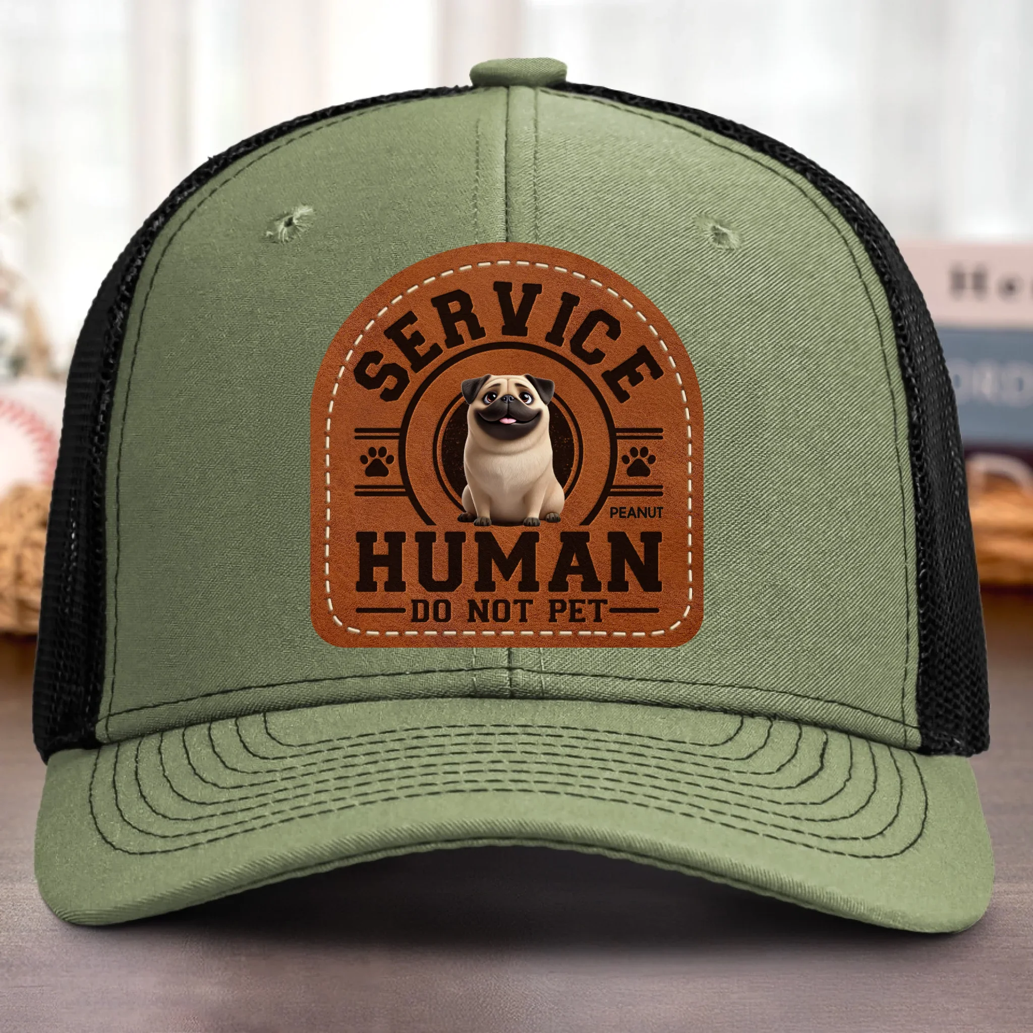 Custom Shaped Leather Patch Hat - Personalized Birthday Gifts For Dog Lovers, Dog Dad And Mom - Proud Dog Dad - Image 2