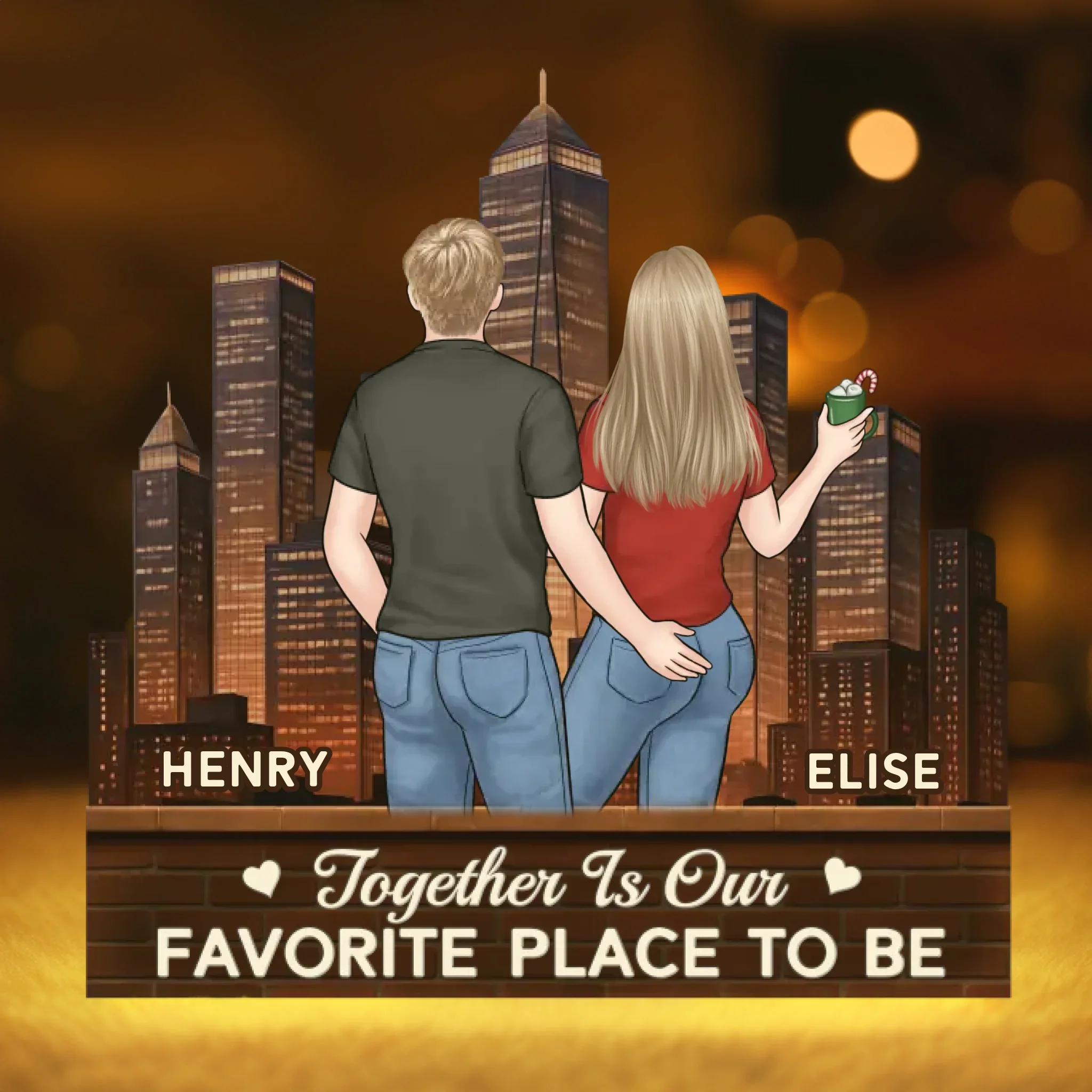 Custom Shaped Light Box - Personalized Anniversary Wedding Gifts For Husband And Wife, Him And Her - Love Grows In Every Place - Image 2