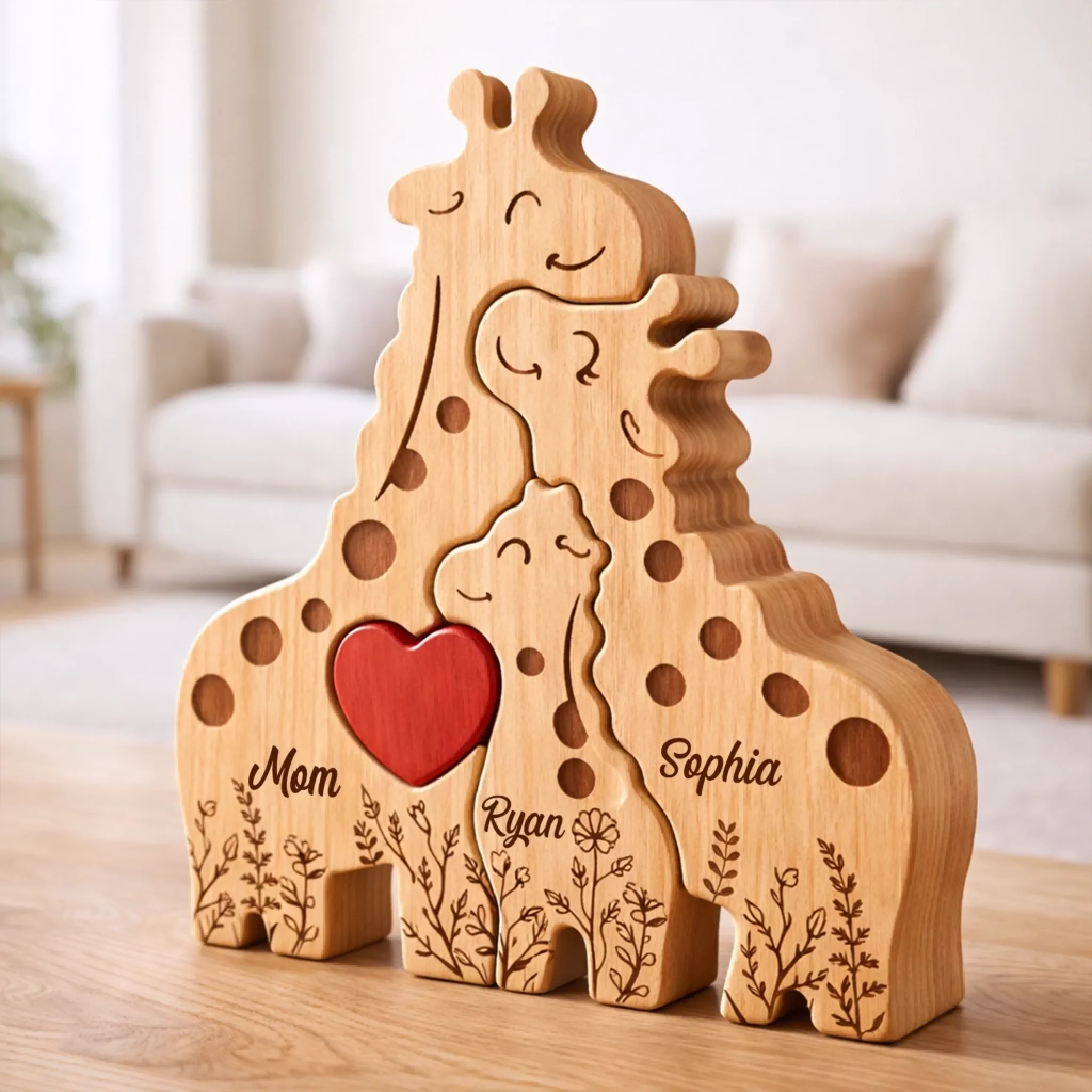 Custom Shaped Wooden Art Puzzle - Personalized Mother's Day Birthday Gifts For Mom, Grandma - Together Tall, Together Strong - Image 2